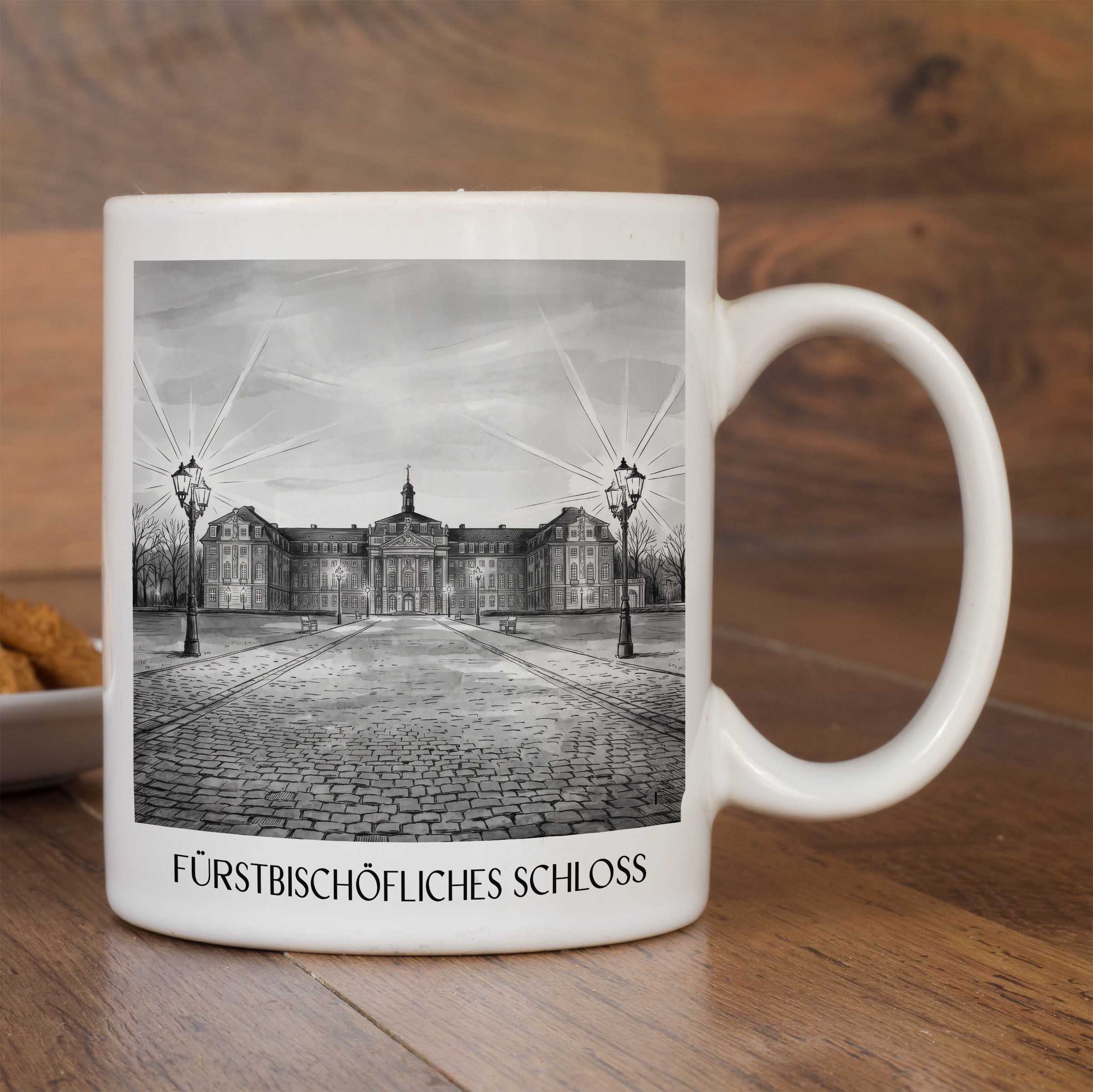 fürstbischöfliches-schloss-münster-deutschland-kaffeebecher-aquarell-schwarz-weiss