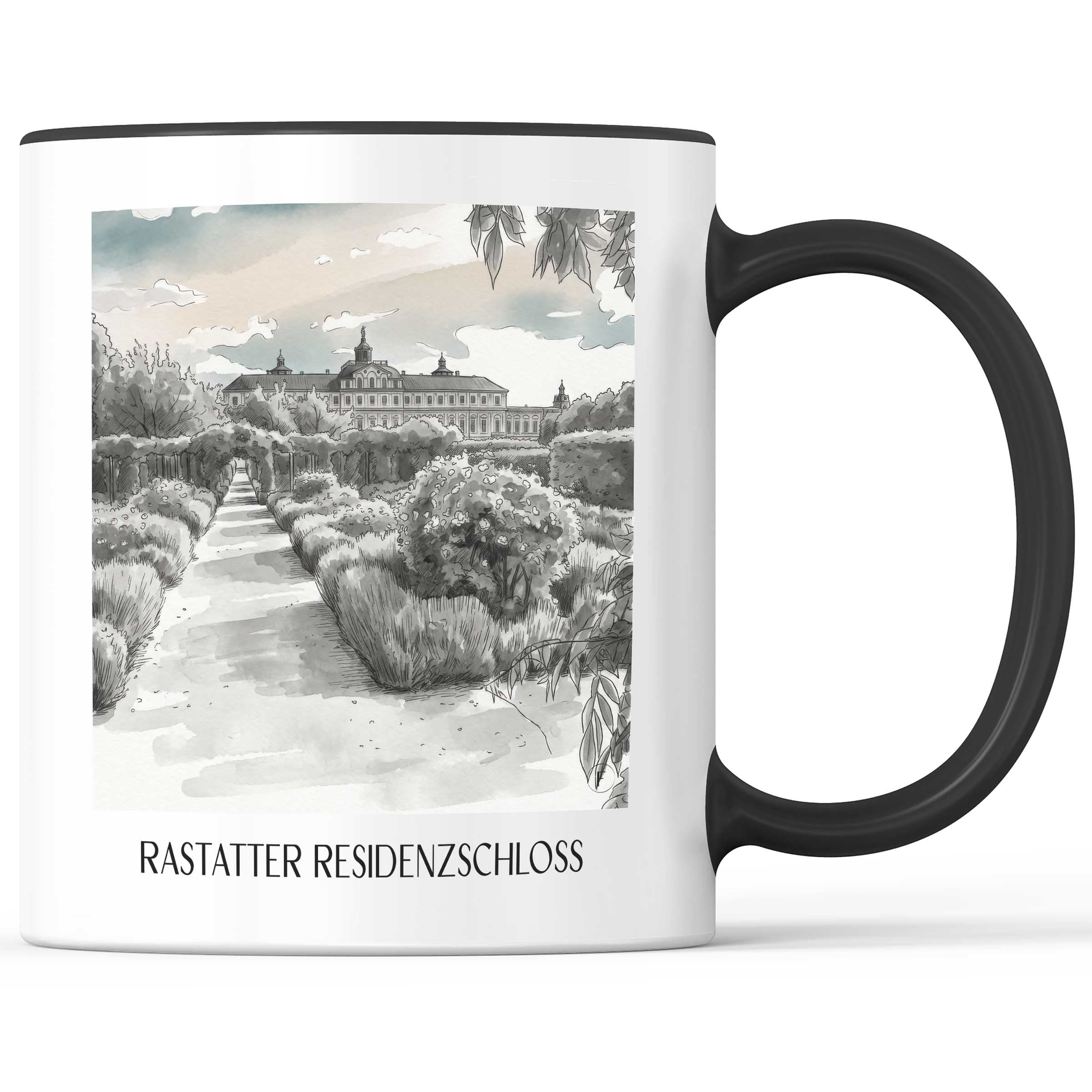 residenzschloss-rastatt-deutschland-kaffeebecher-aquarell-schwarz-weiss