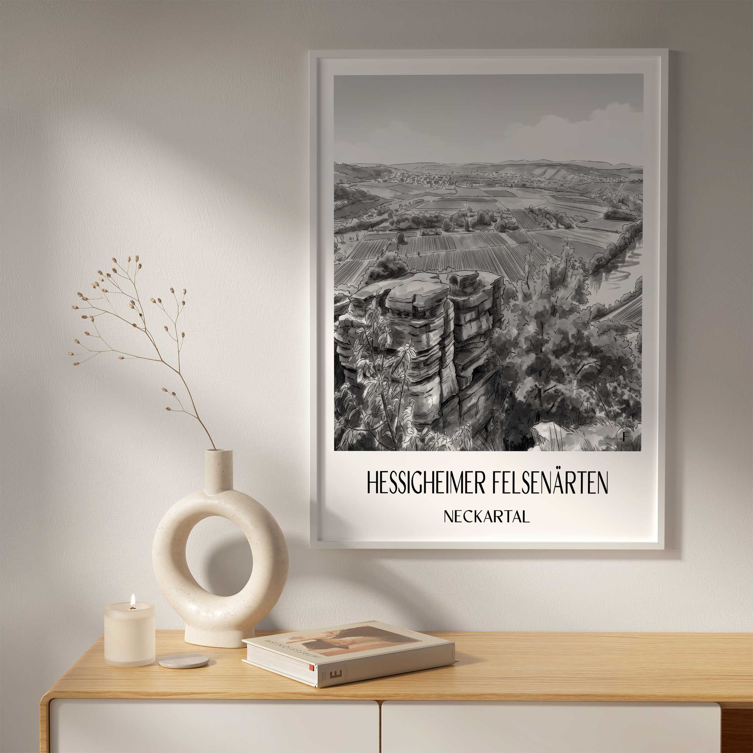hessigheimer-felsenärten-neckartal-deutschland-poster-aquarell-schwarz-weiss