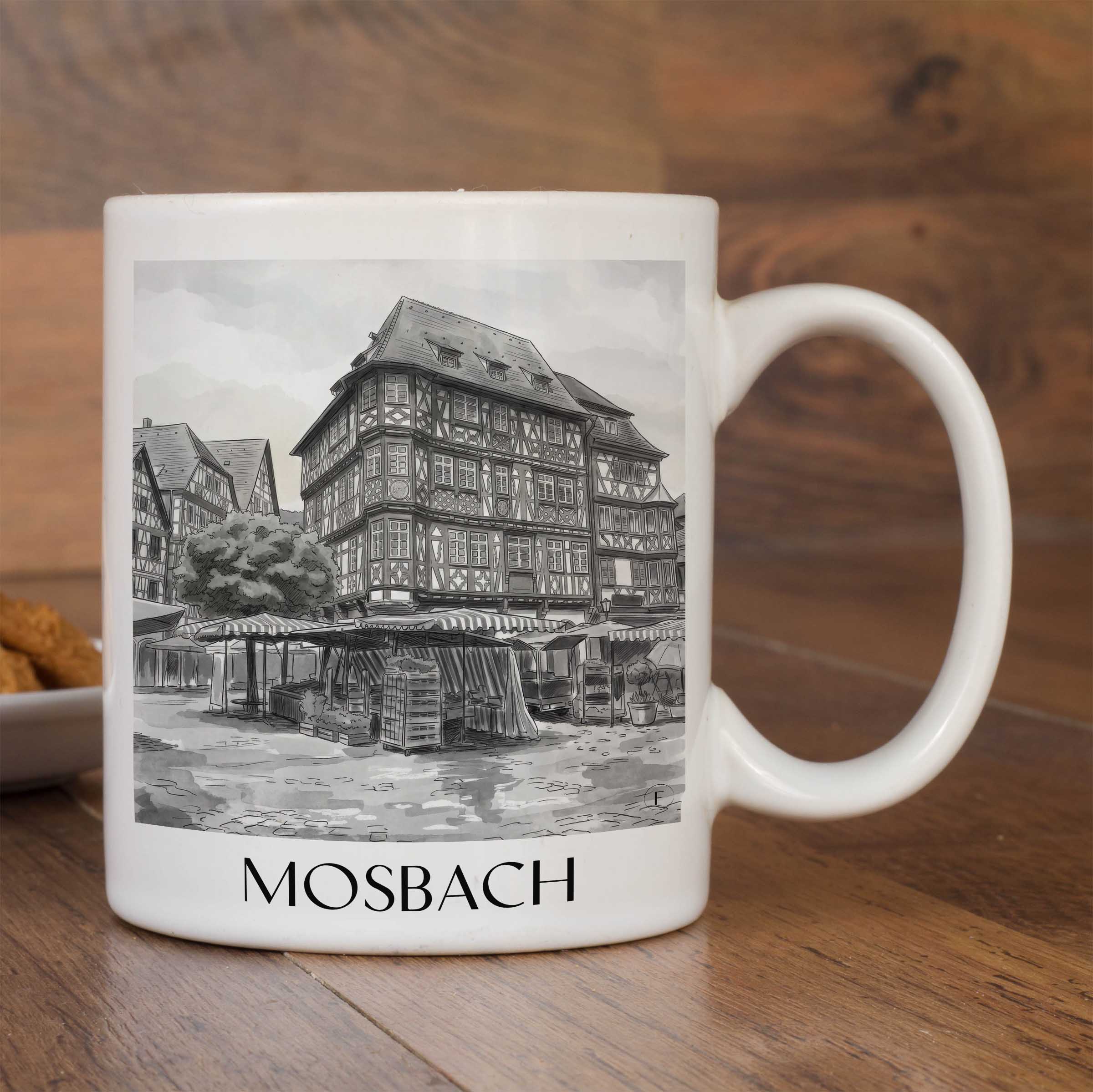 mosbach-neckartal-deutschland-kaffeebecher-aquarell-schwarz-weiss