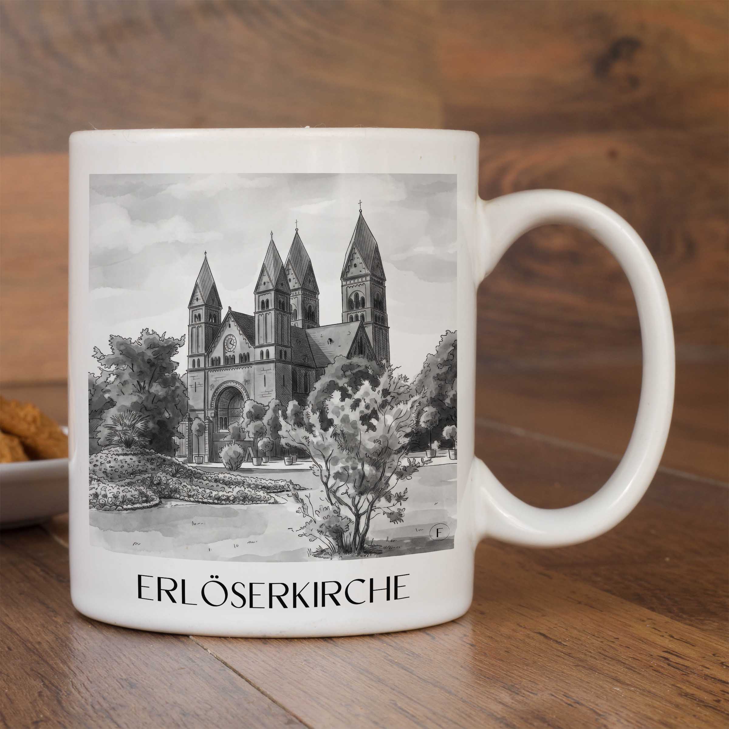 erlöserkirche-bad-homburg-deutschland-kaffeebecher-aquarell-schwarz-weiss