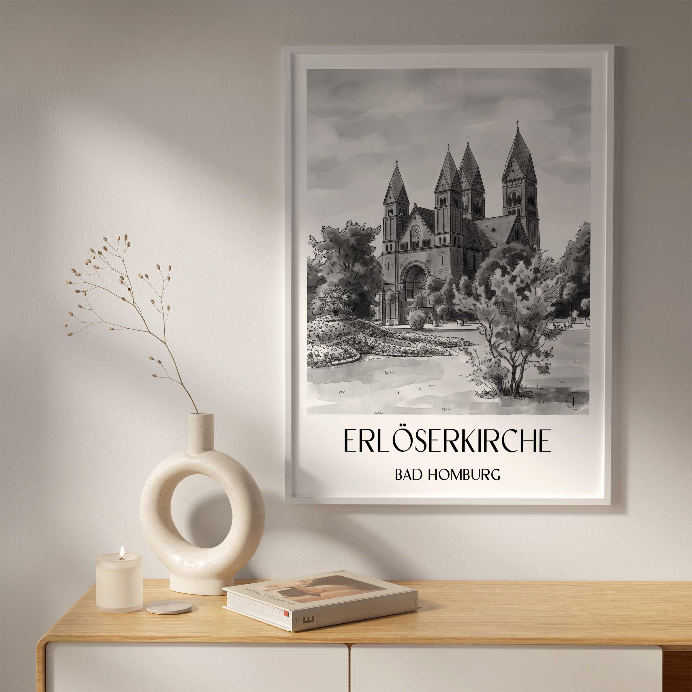 erlöserkirche-bad-homburg-deutschland-poster-aquarell-schwarz-weiss