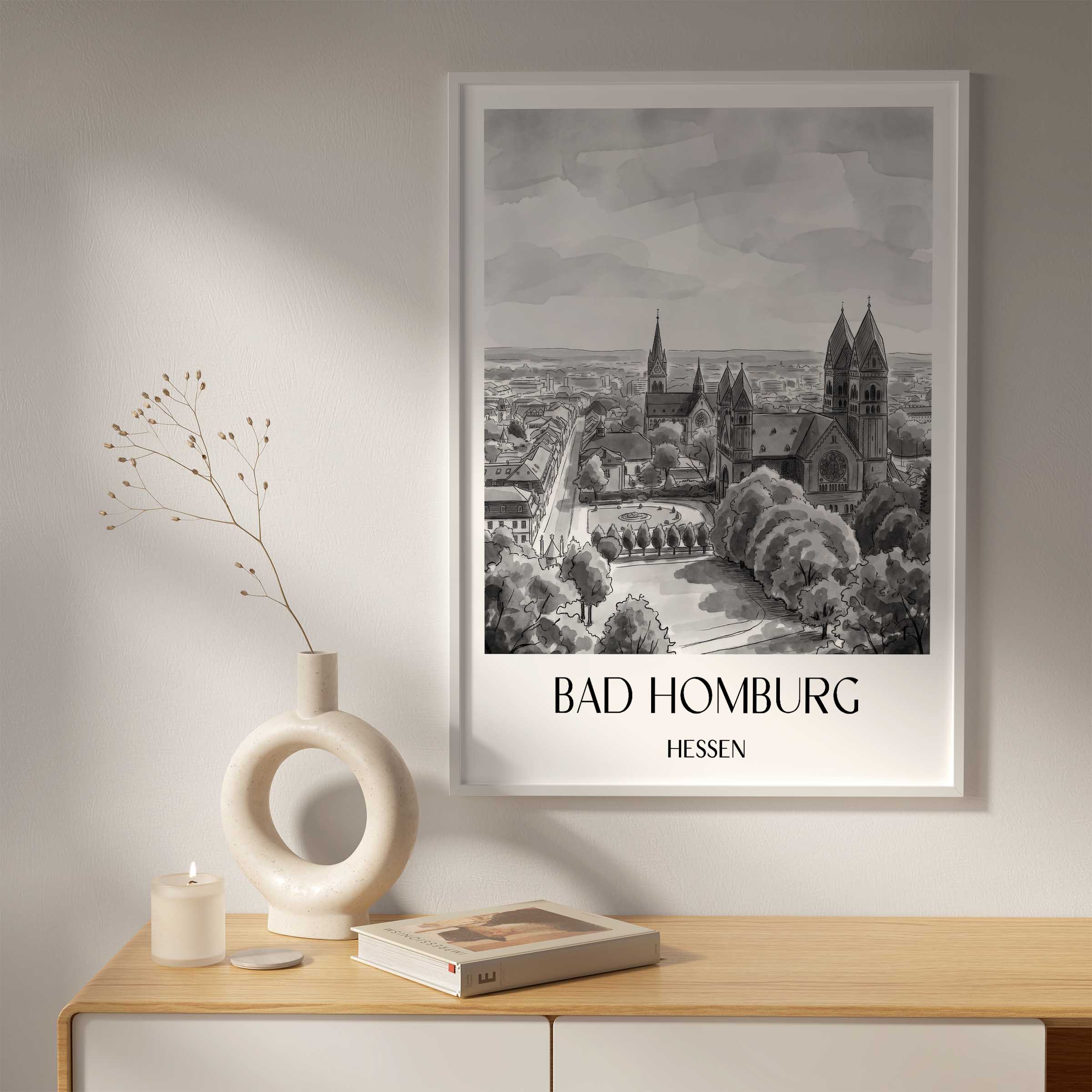 bad-homburg-hessen-deutschland-poster-aquarell-schwarz-weiss