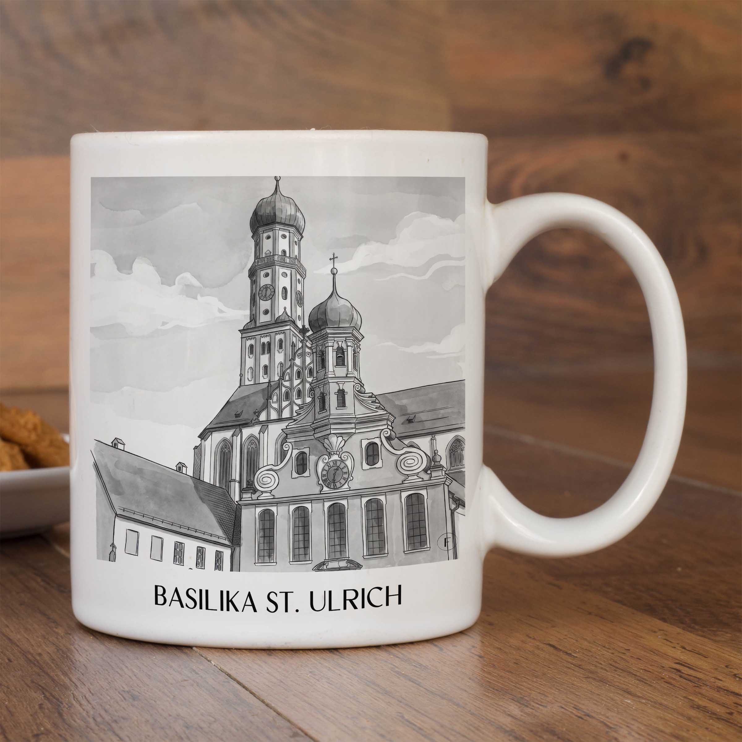 basilika-st.-ulrich-augsburg-deutschland-kaffeebecher-aquarell-schwarz-weiss