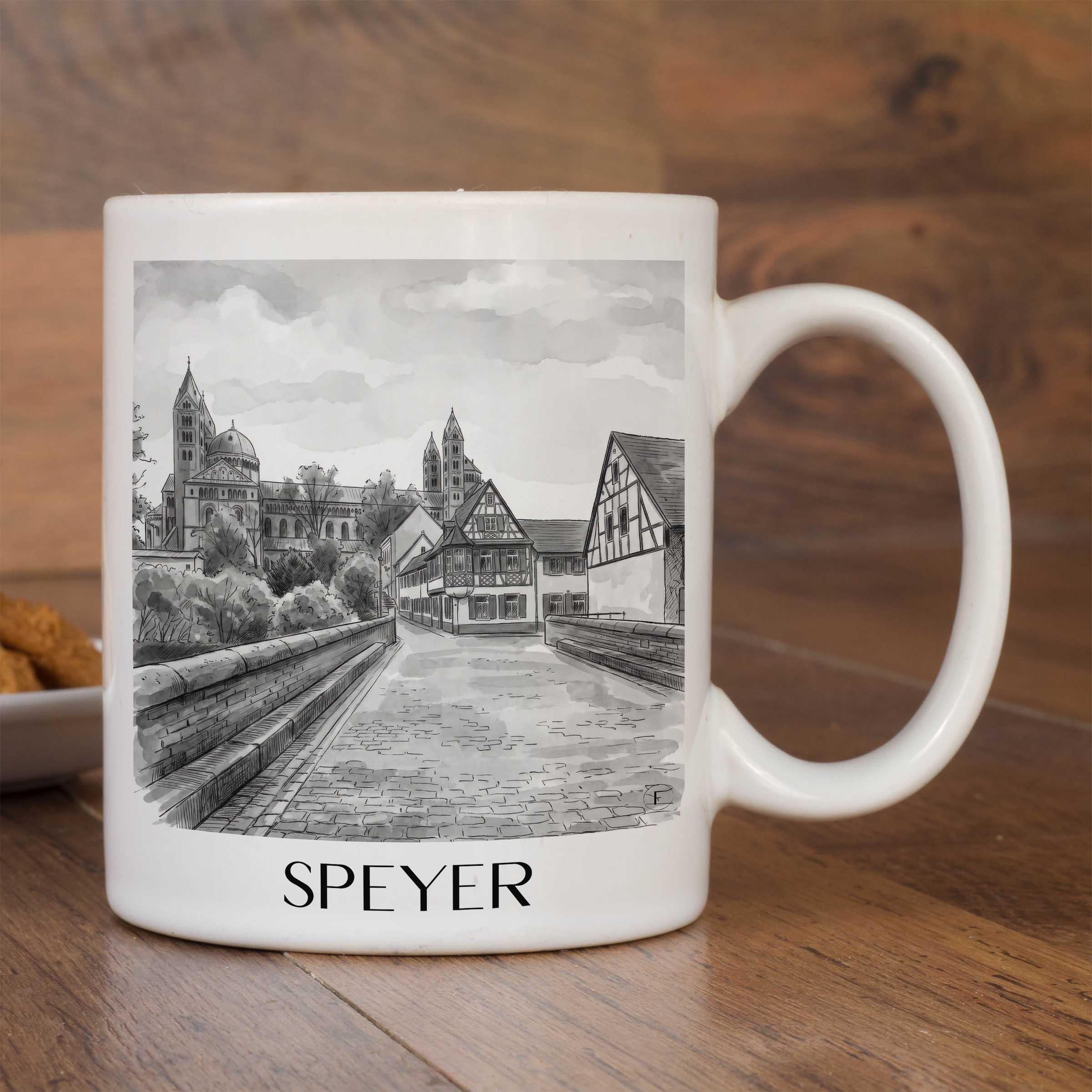 speyer-rheinland-pfalz-deutschland-kaffeebecher-aquarell-schwarz-weiss