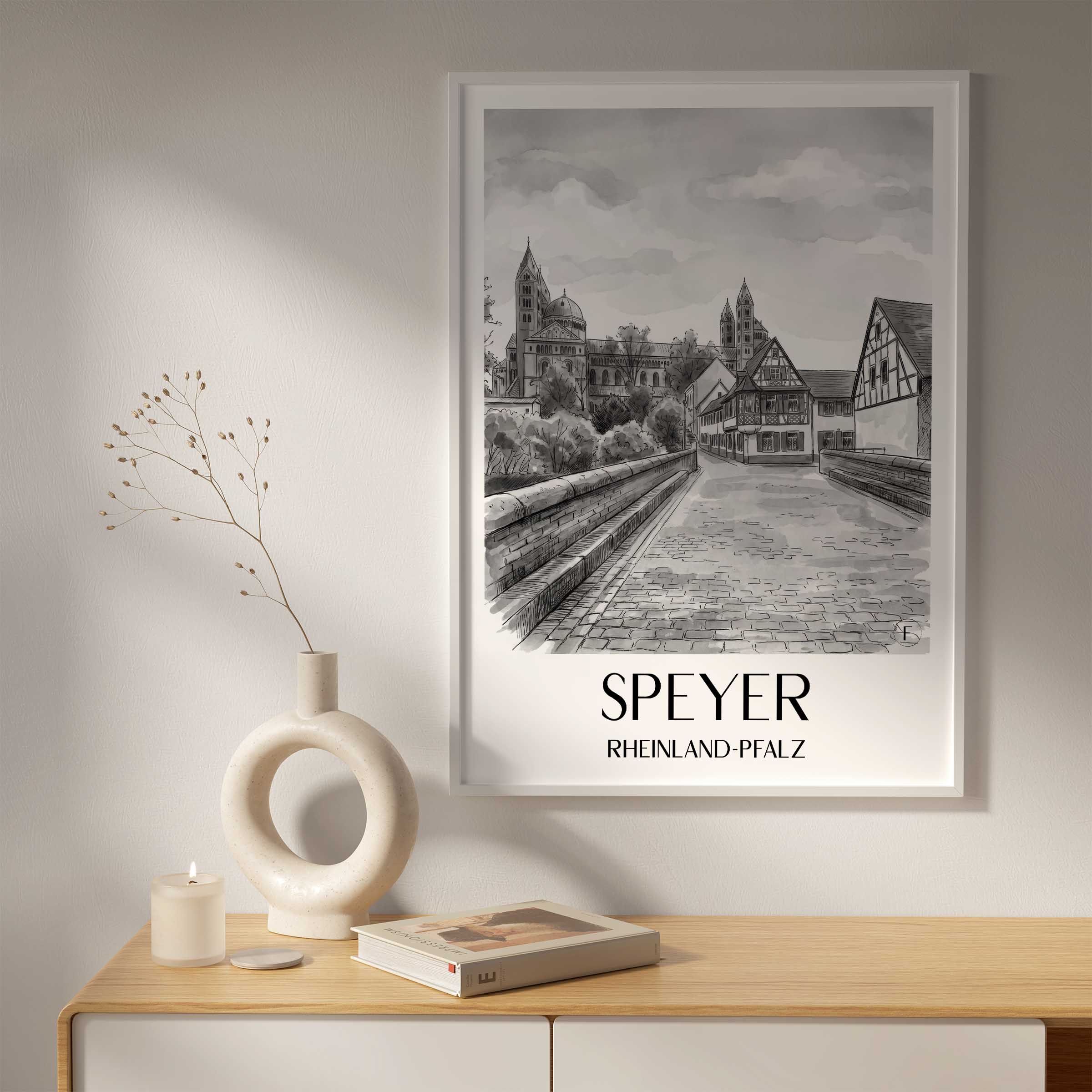 speyer-rheinland-pfalz-deutschland-poster-aquarell-schwarz-weiss
