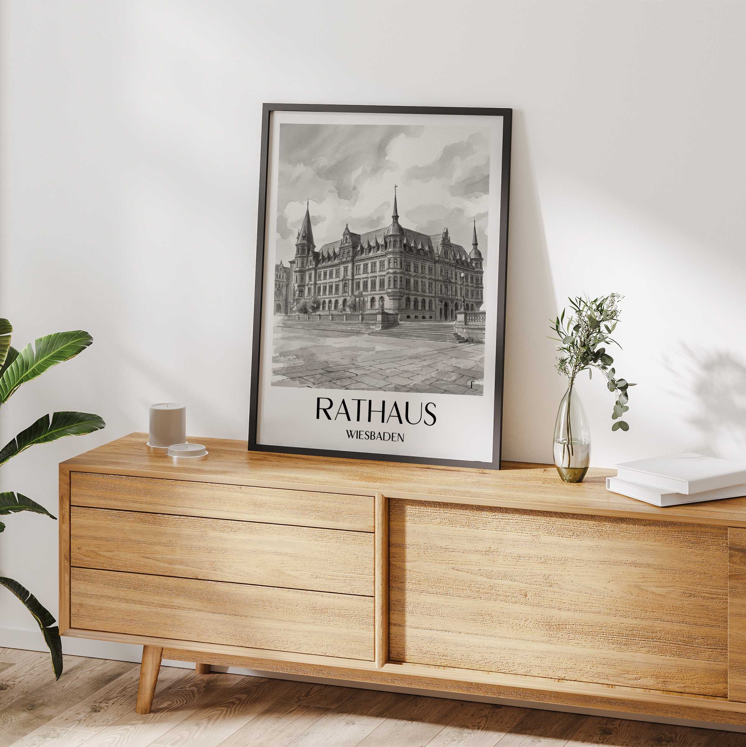 rathaus-wiesbaden-deutschland-poster-aquarell-schwarz-weiss