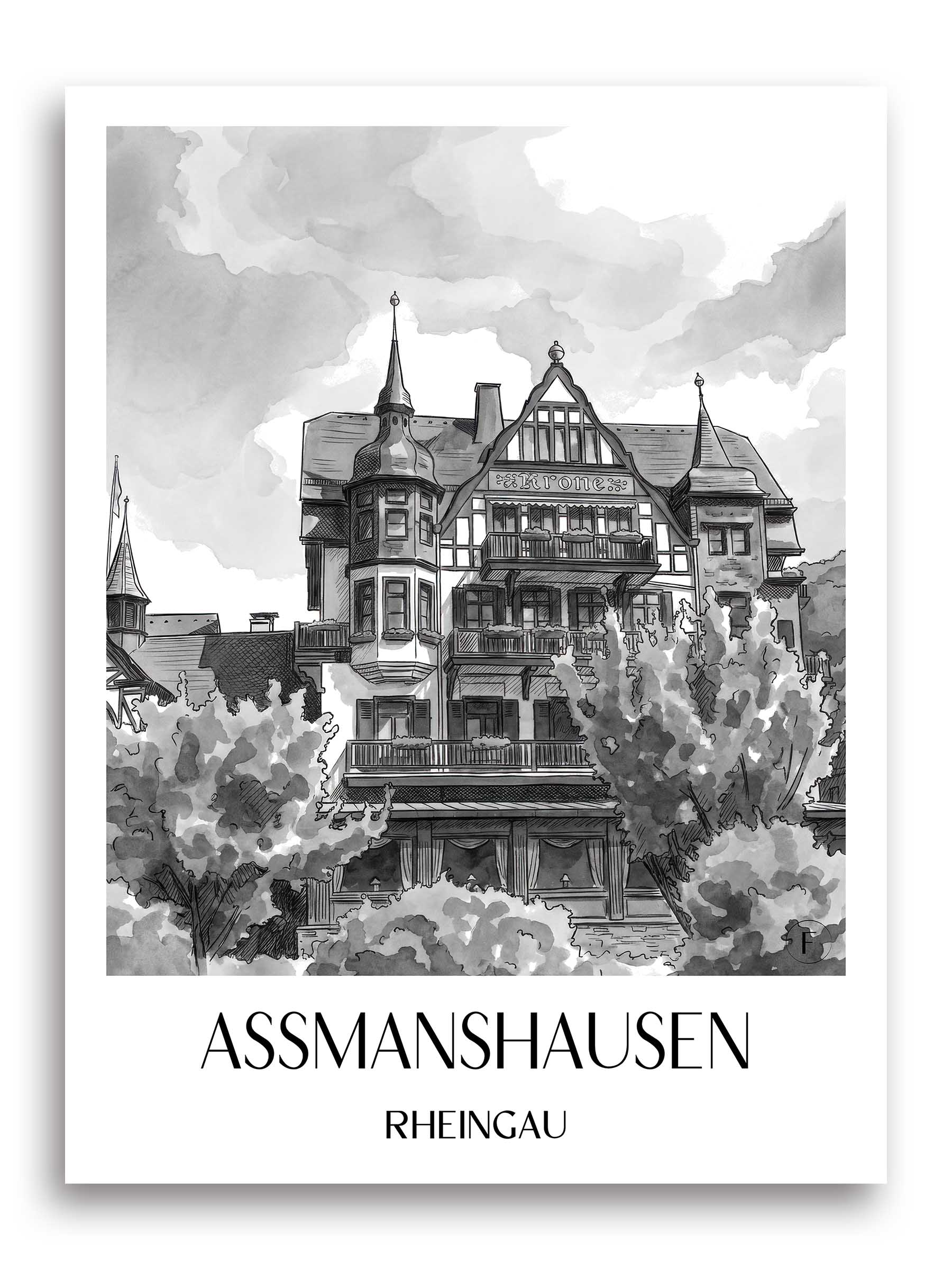 assmanshausen-rheingau-deutschland-poster-aquarell-schwarz-weiss