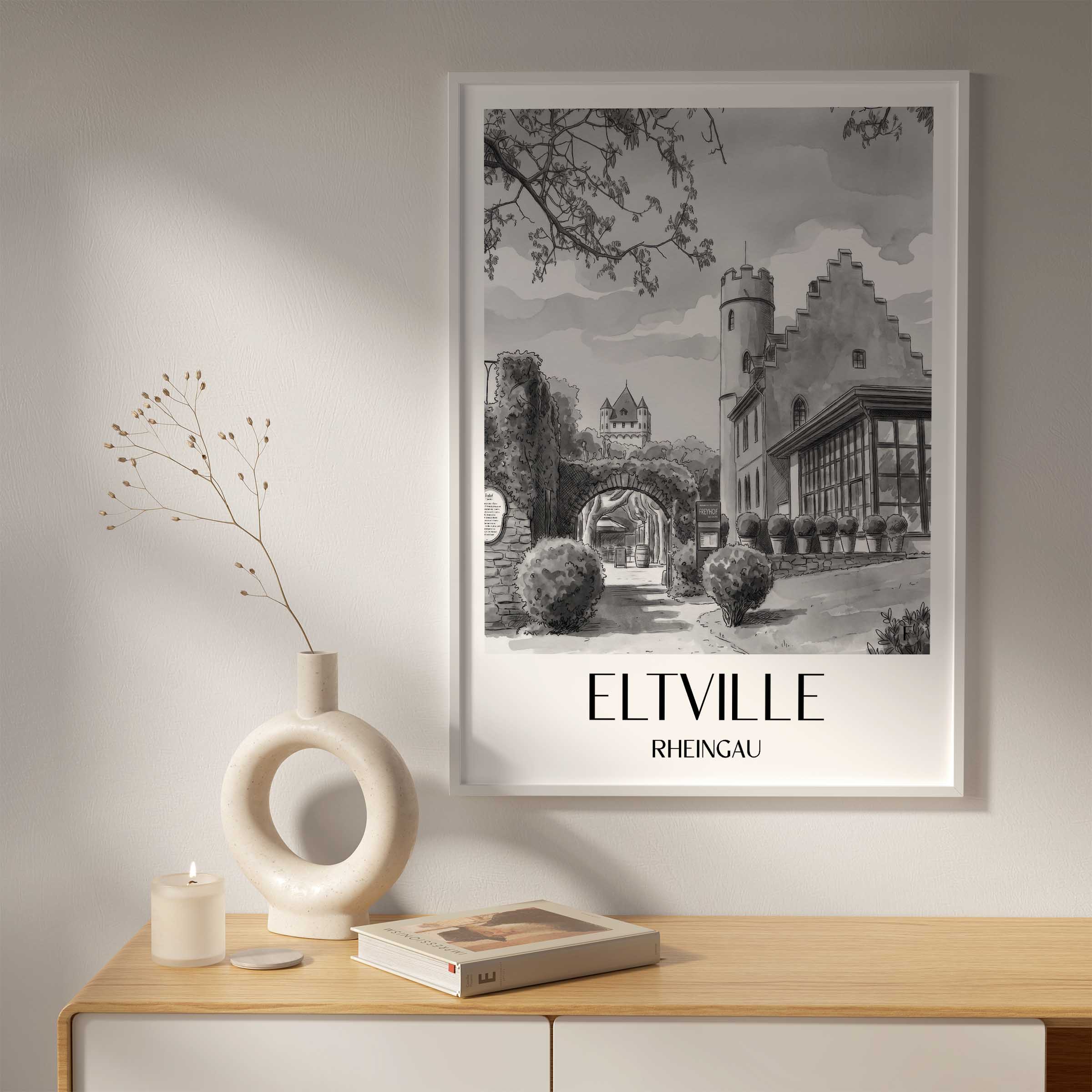 eltville-rheingau-deutschland-poster-aquarell-schwarz-weiss