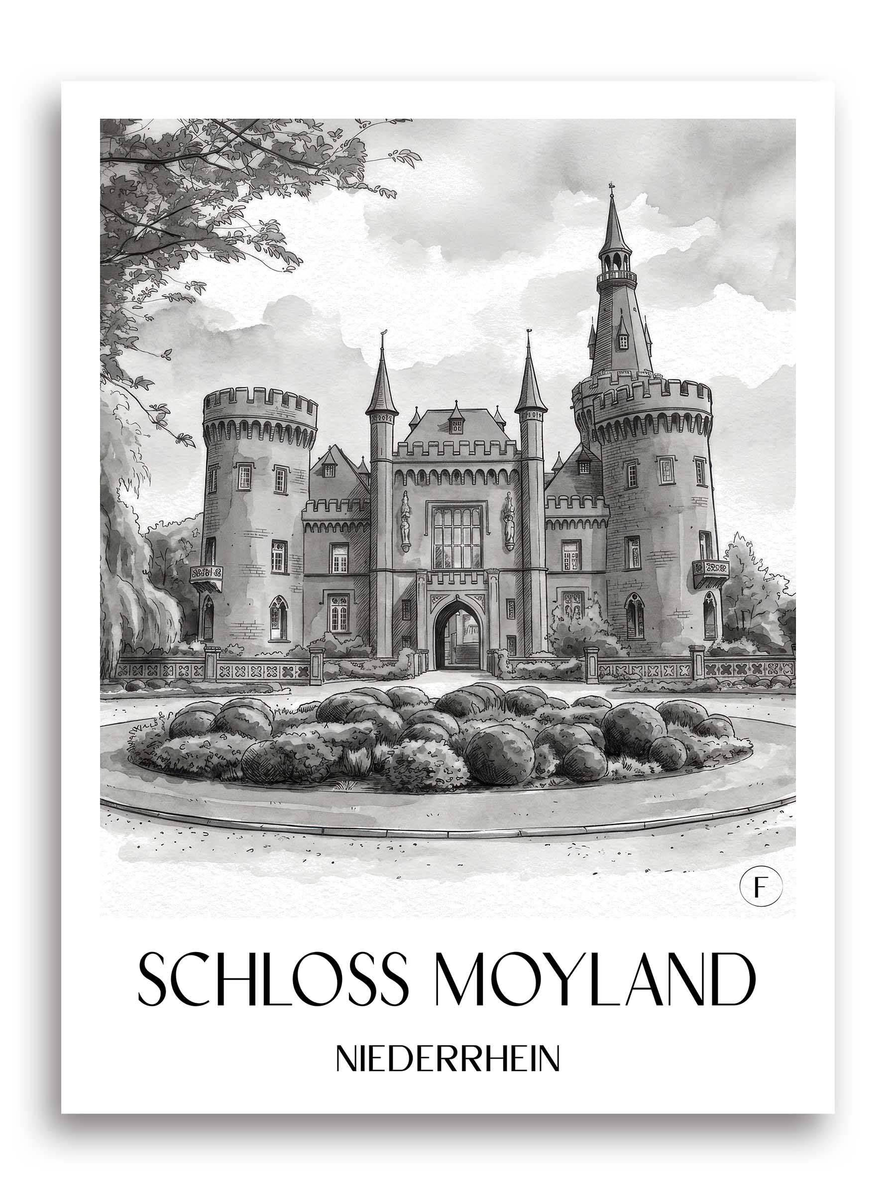 schloss-moyland-niederrhein-deutschland-poster-aquarell-schwarz-weiss
