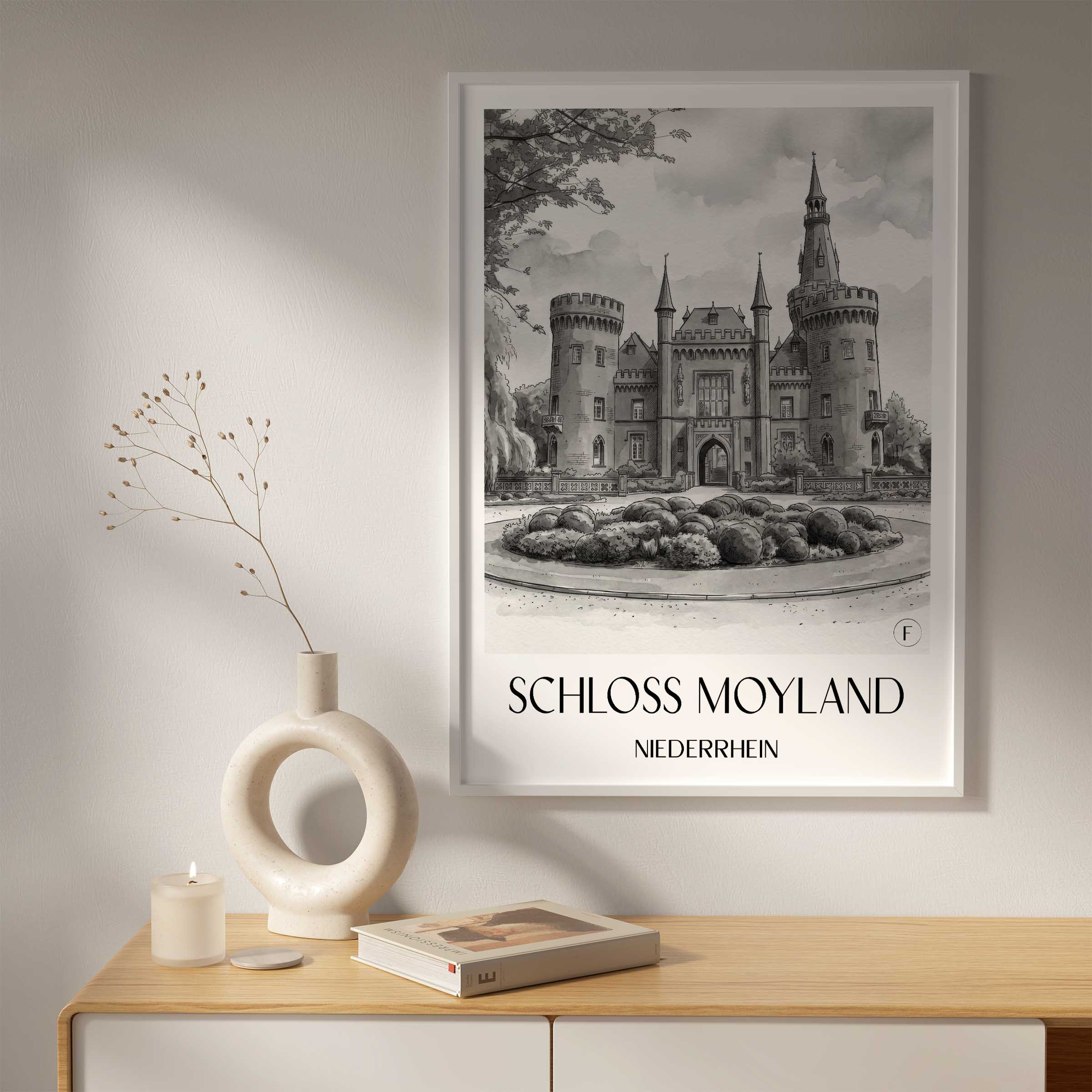 schloss-moyland-niederrhein-deutschland-poster-aquarell-schwarz-weiss