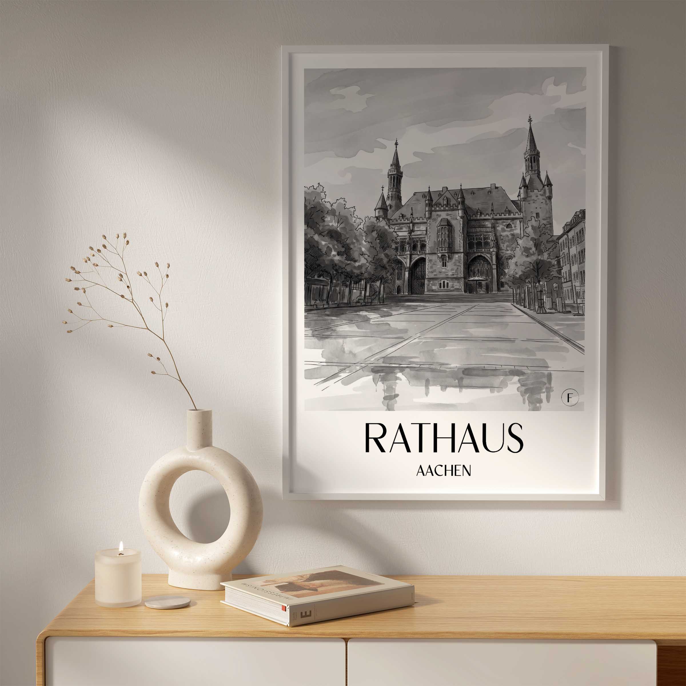 rathaus--aachen-deutschland-poster-aquarell-schwarz-weiss