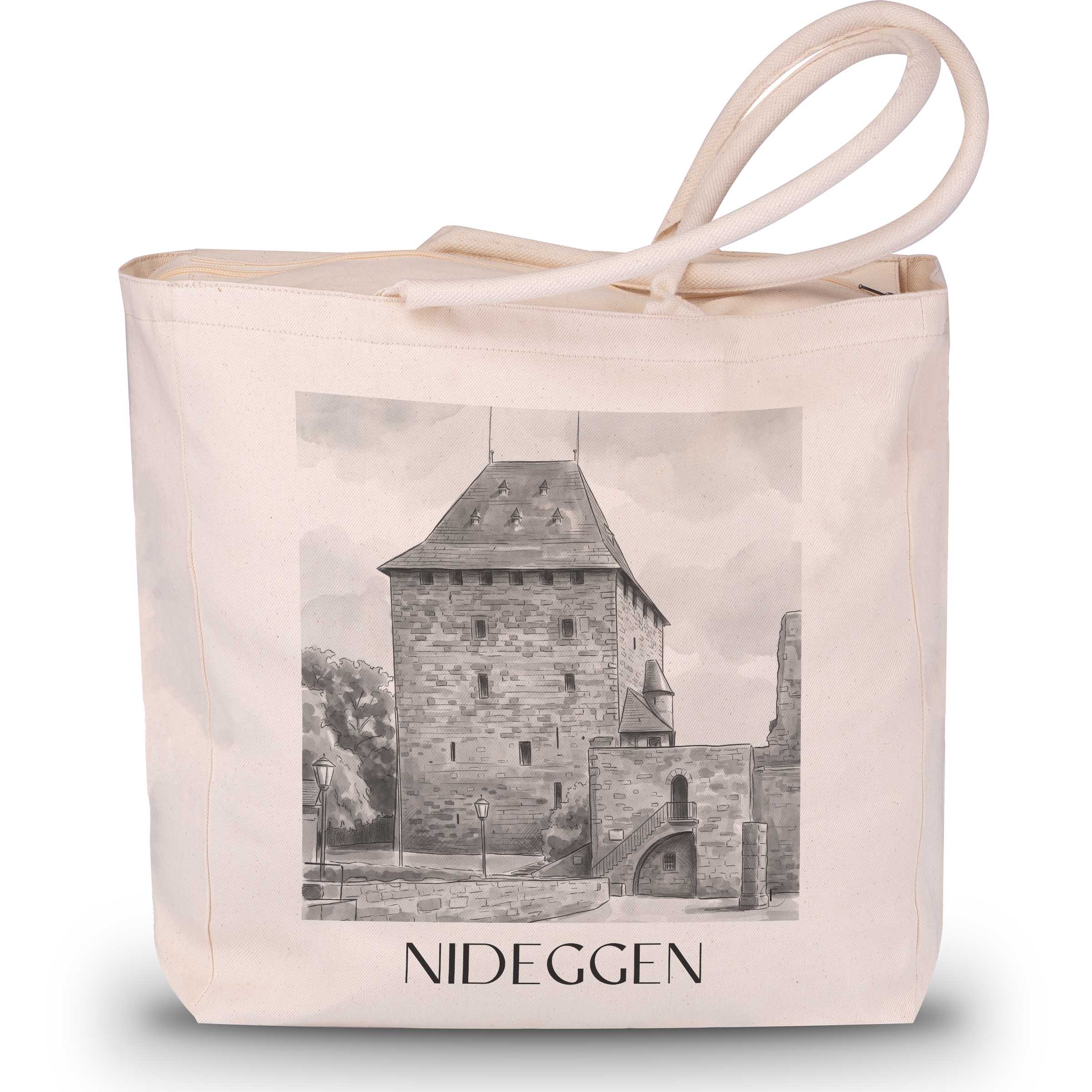 nideggen-eifel-deutschland-einkaufstasche-aquarell-schwarz-weiss
