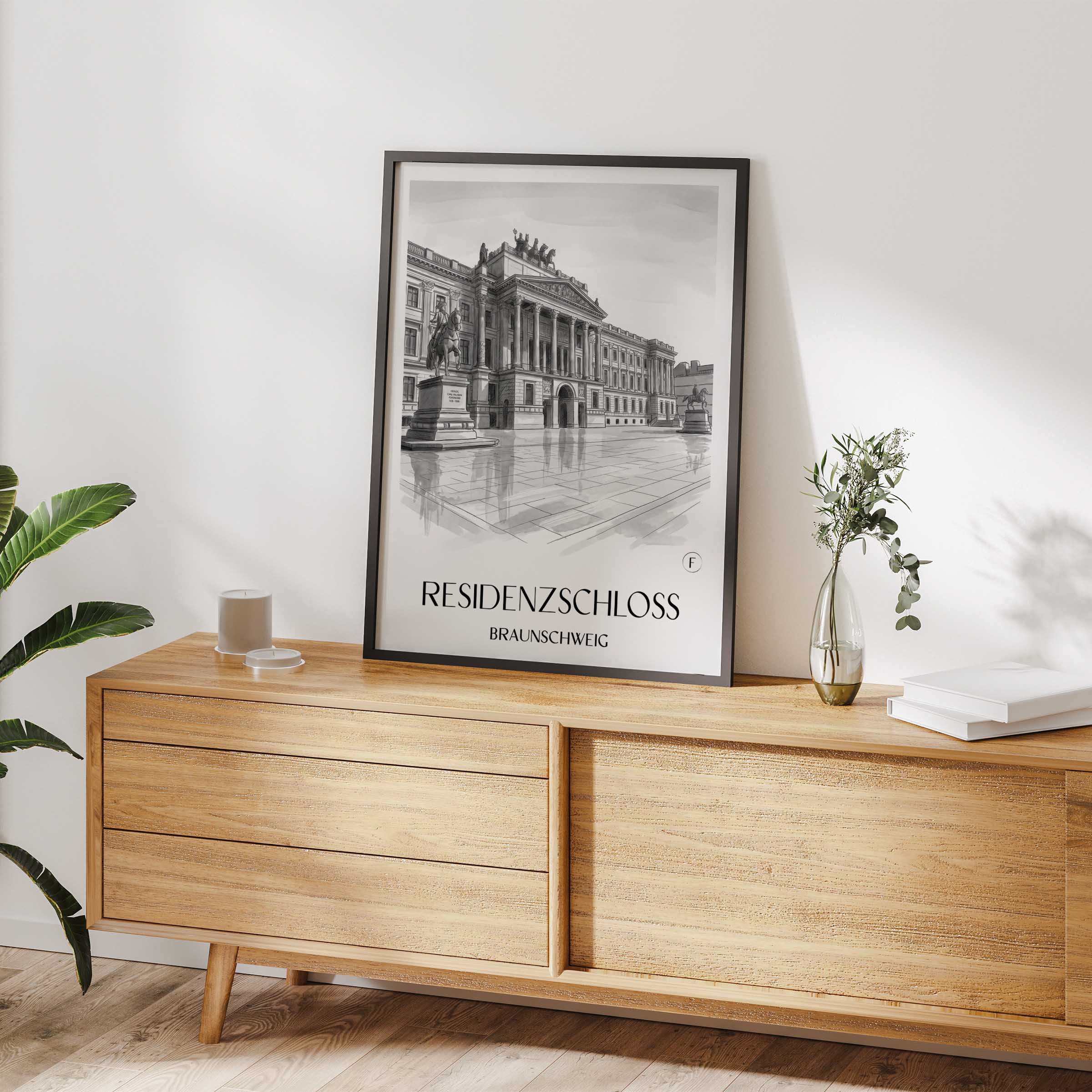 residenzschloss-braunschweig-deutschland-poster-aquarell-schwarz-weiss