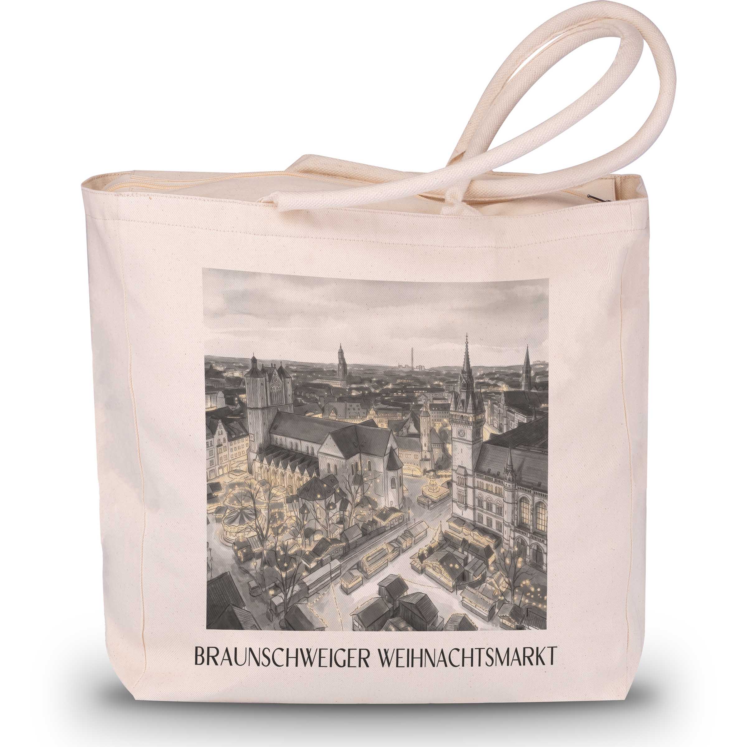 weihnachtsmarkt-braunschweig-deutschland-einkaufstasche-aquarell-schwarz-weiss