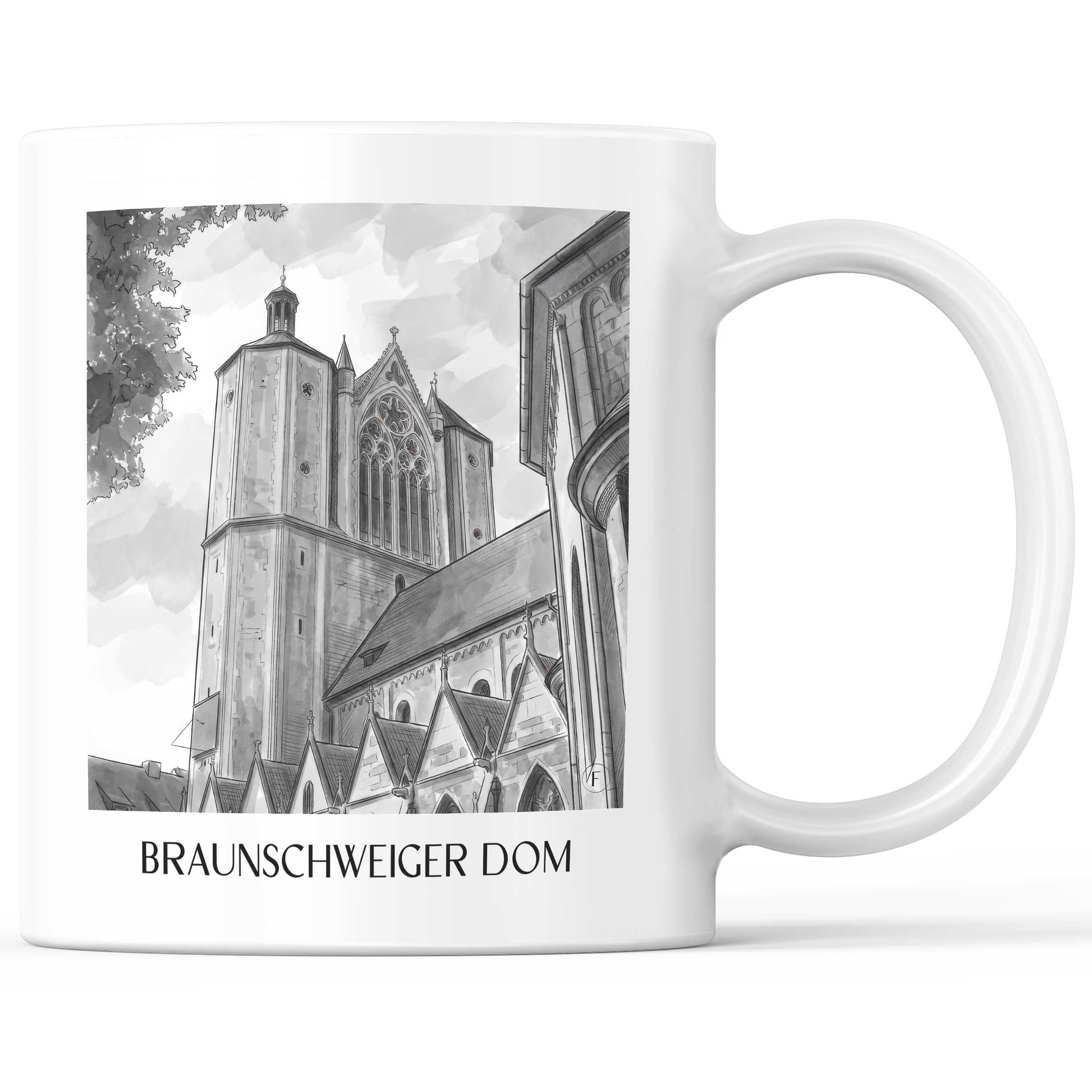 braunschweiger-dom-niedersachsen-deutschland-kaffeebecher-aquarell-schwarz-weiss