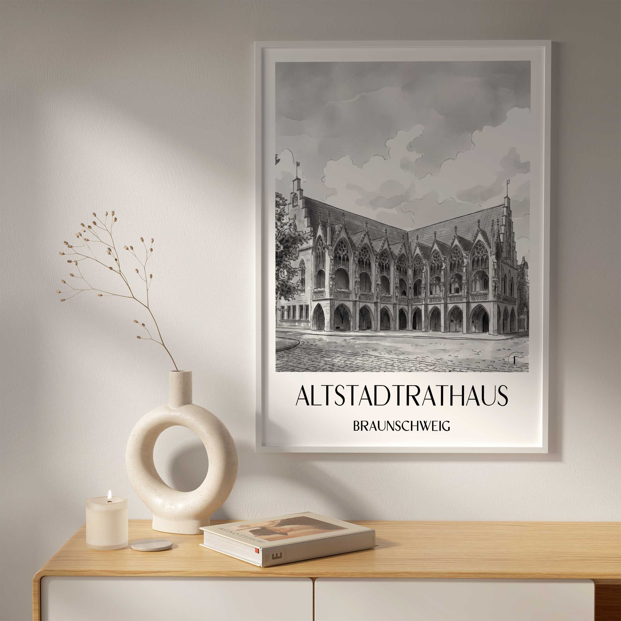 altstadtrathaus-braunschweig-deutschland-poster-aquarell-schwarz-weiss