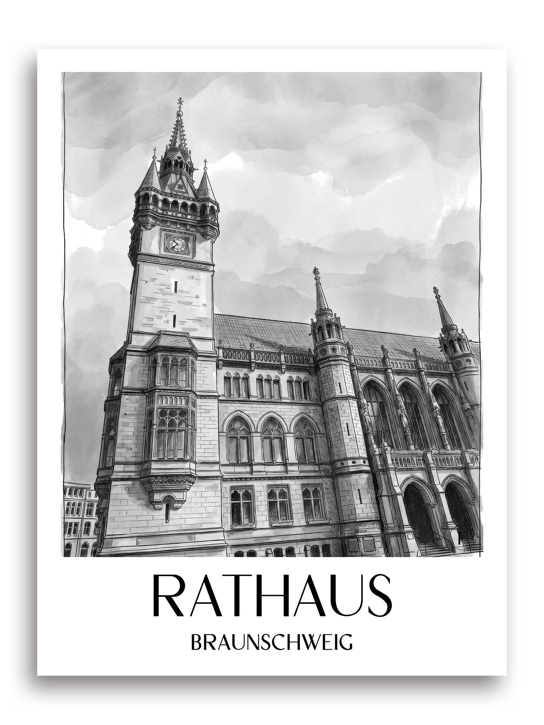 rathaus-braunschweig-deutschland-poster-aquarell-schwarz-weiss