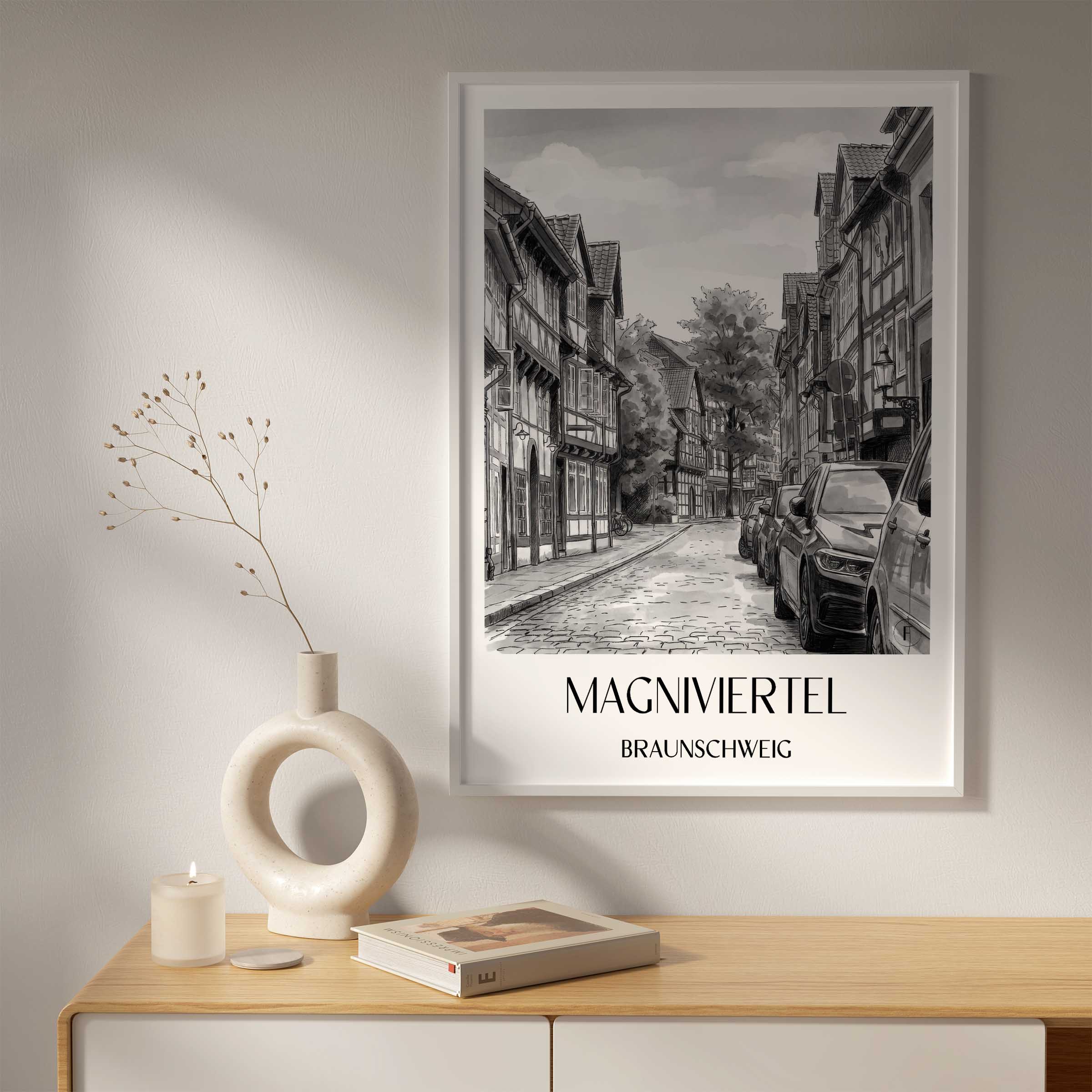 magniviertel-braunschweig-deutschland-poster-aquarell-schwarz-weiss