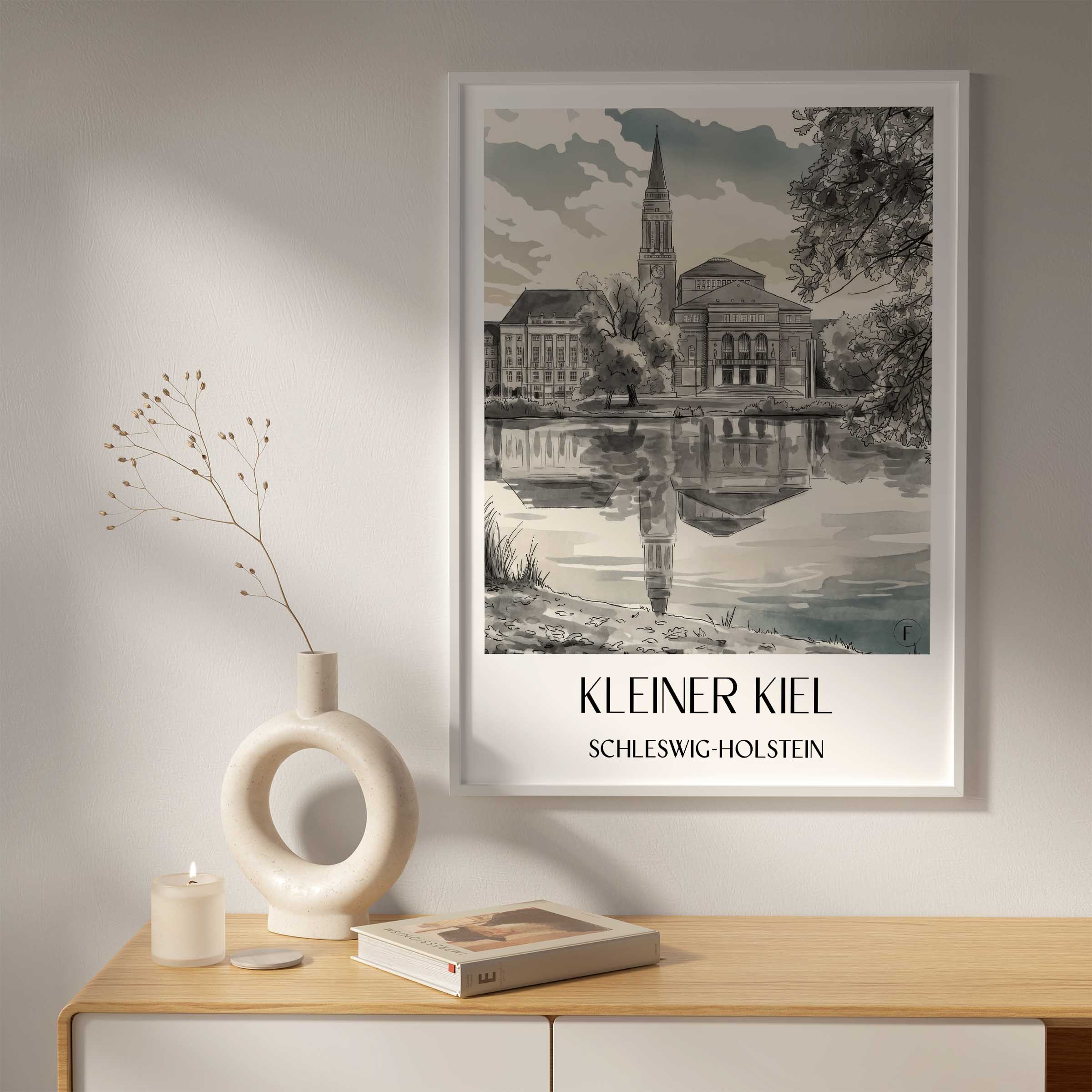kleiner-kiel-schleswig-holstein-deutschland-poster-aquarell-schwarz-weiss