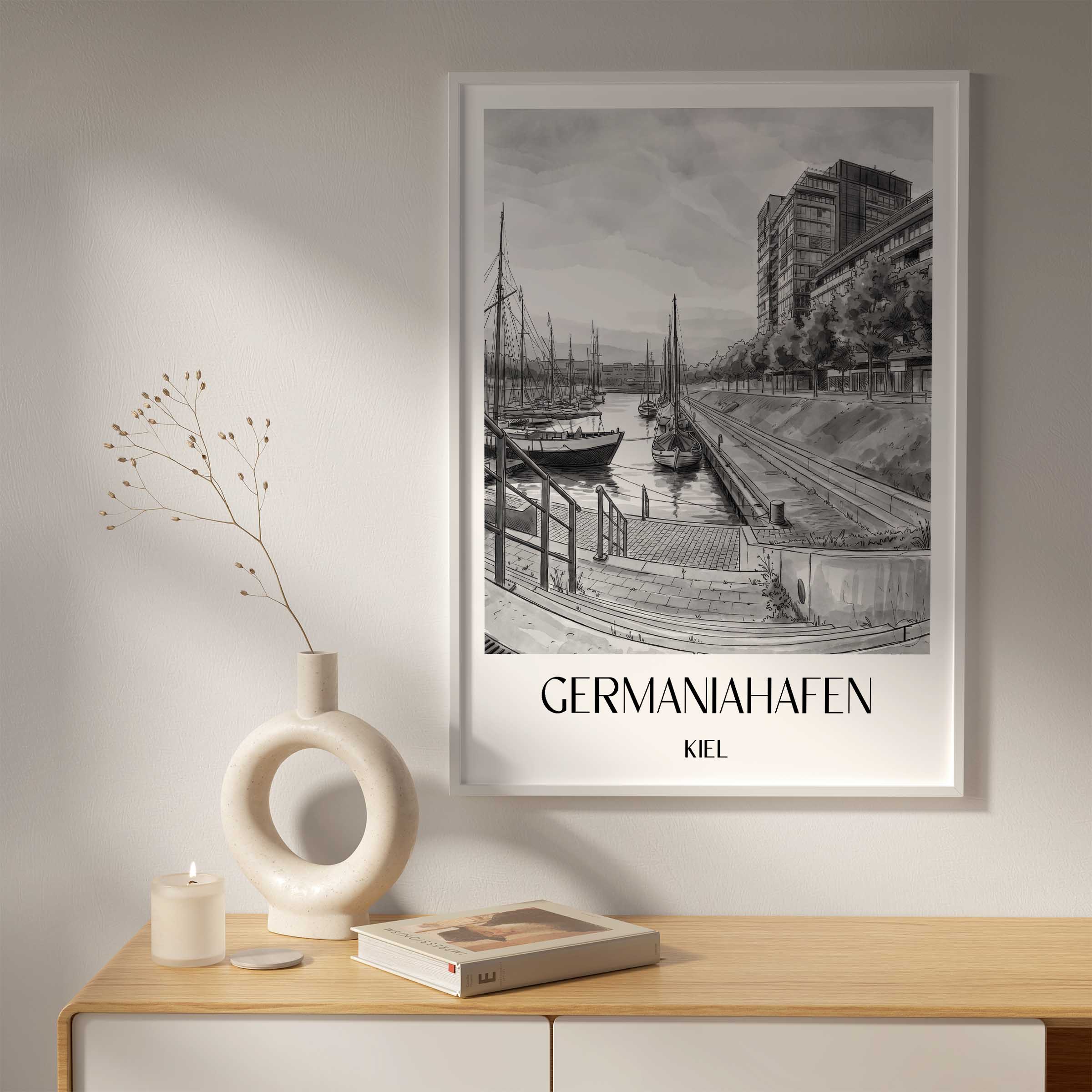germaniahafen-kiel-deutschland-poster-aquarell-schwarz-weiss