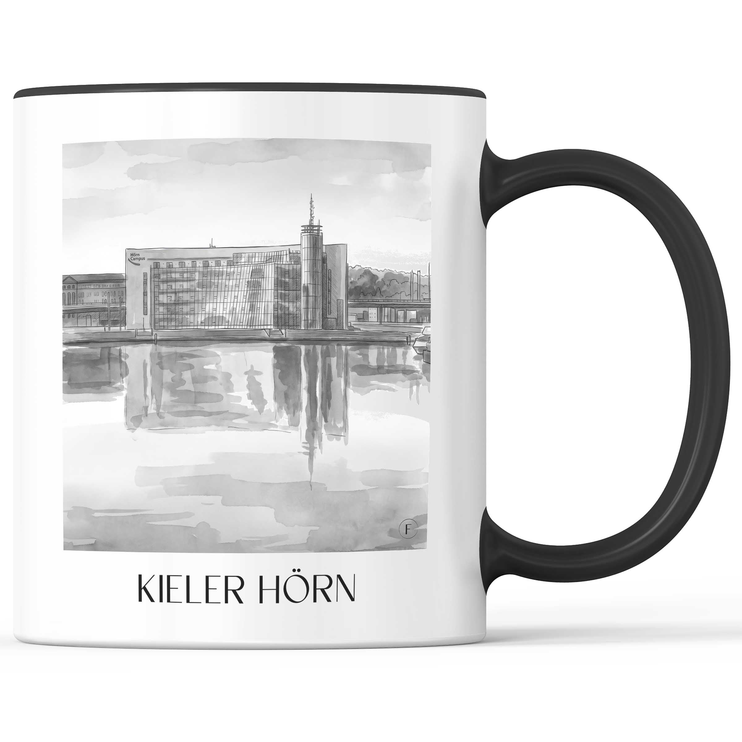 kieler-hörn-schleswig-holstein-deutschland-kaffeebecher-aquarell-schwarz-weiss