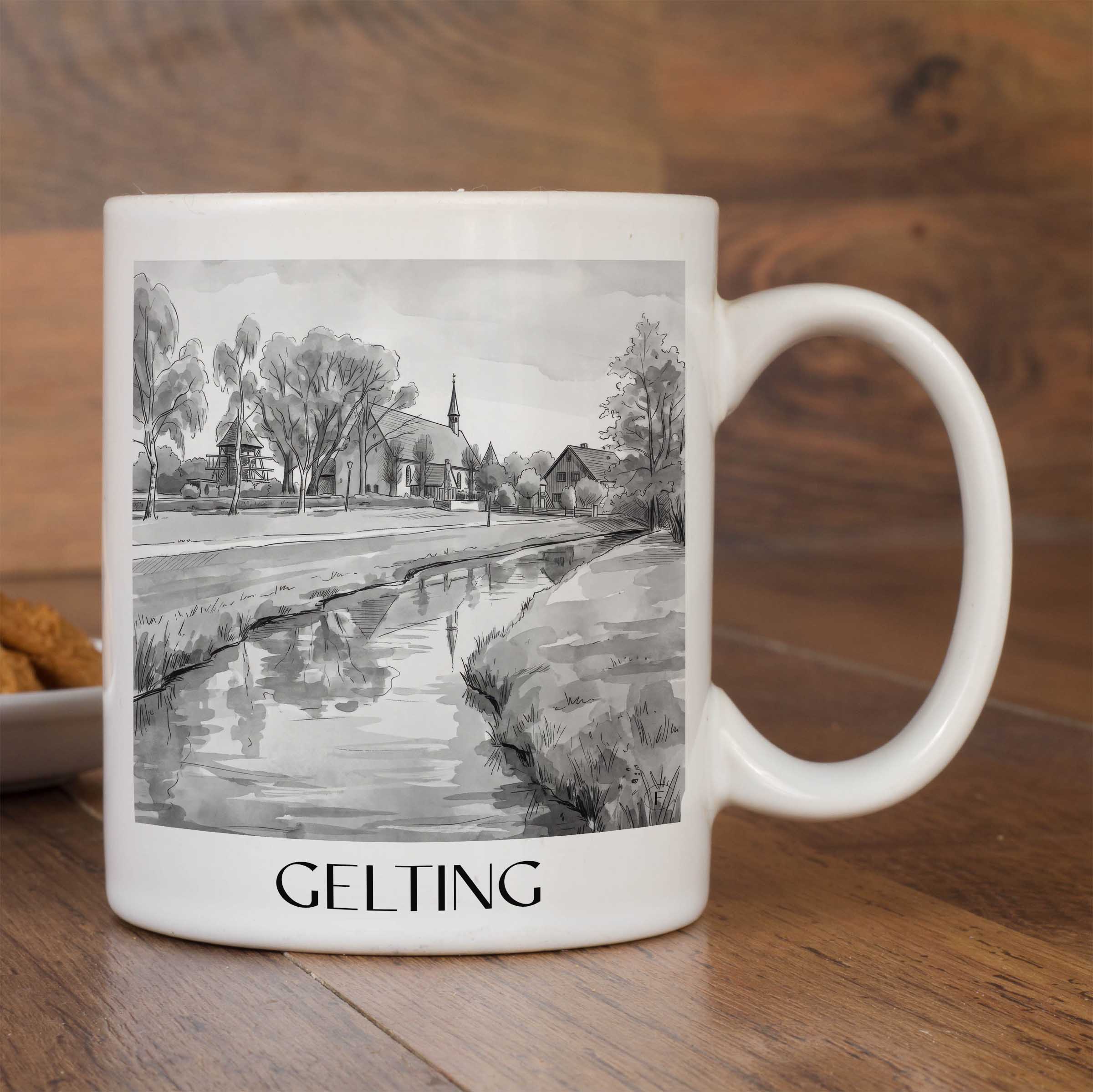 gelting-schleswig-deutschland-kaffeebecher-aquarell-schwarz-weiss