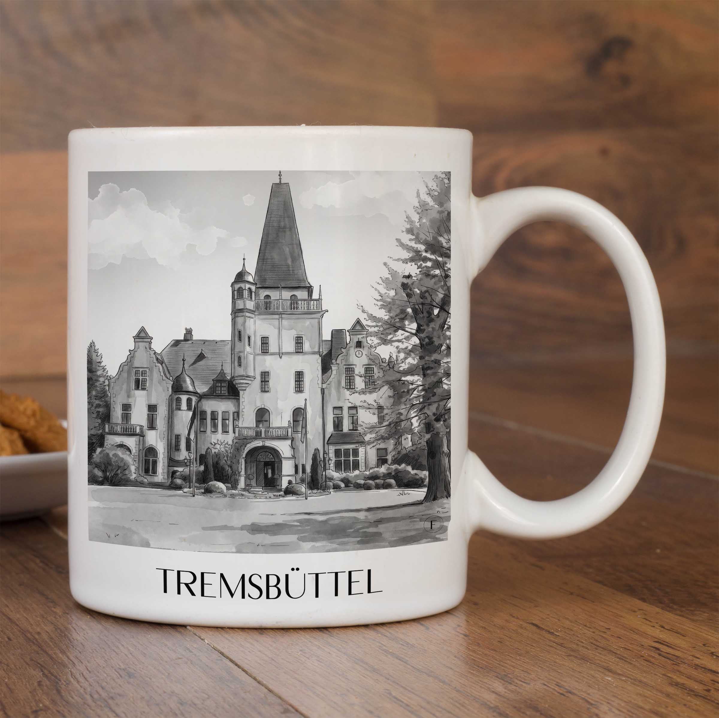 tremsbüttel-schleswig-holstein-deutschland-kaffeebecher-aquarell-schwarz-weiss