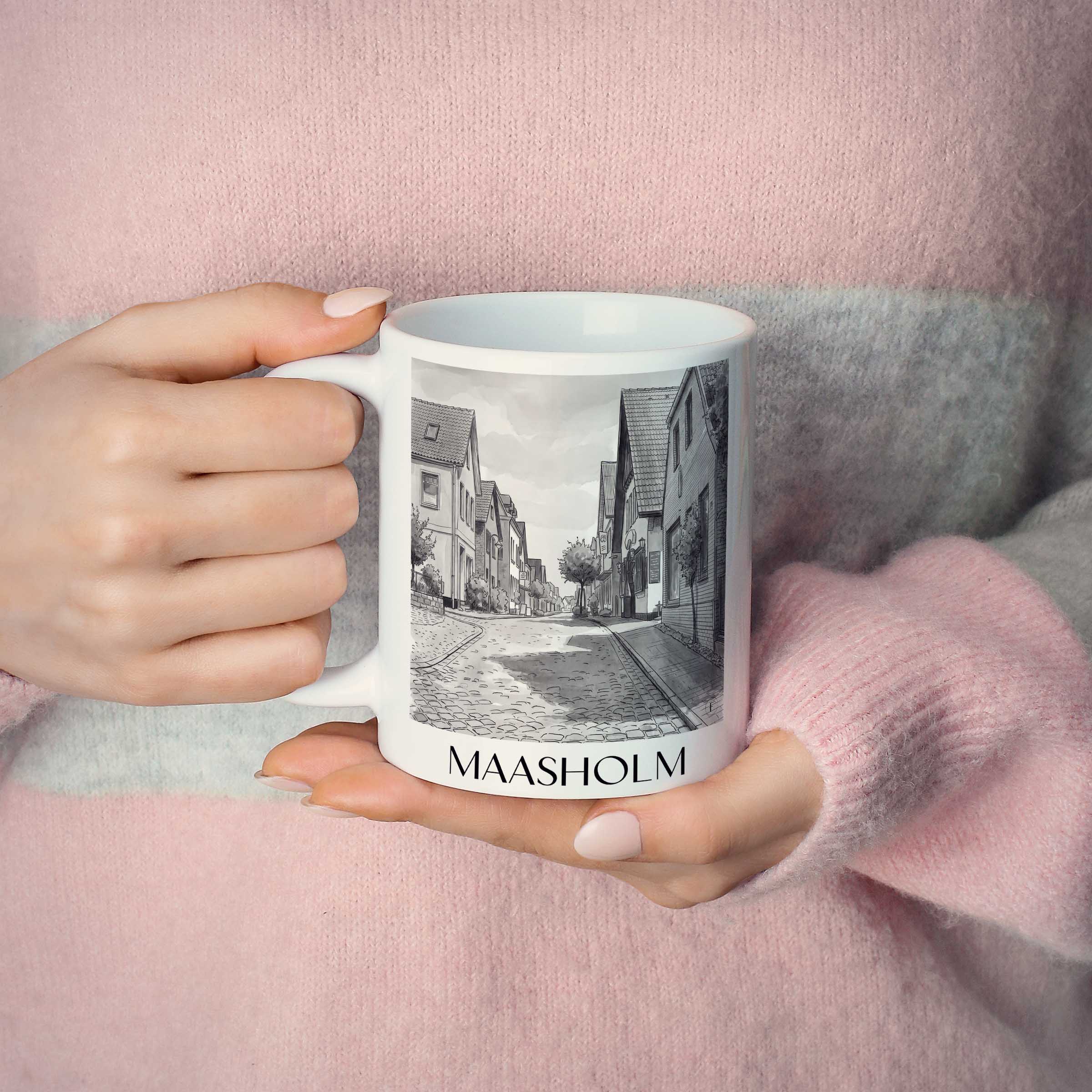 maasholm-schleswig-deutschland-kaffeebecher-aquarell-schwarz-weiss