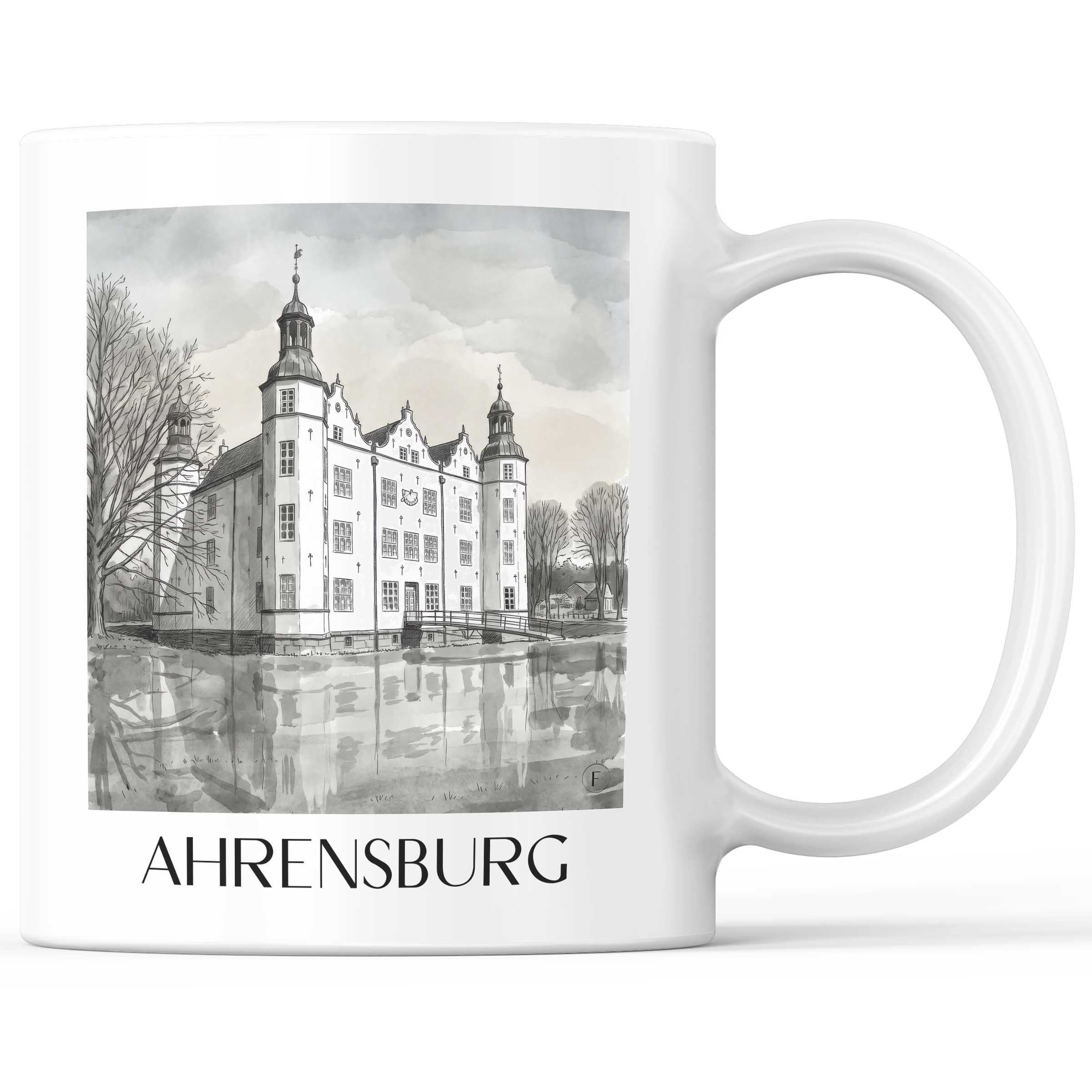 ahrensburg-schleswig-holstein-deutschland-kaffeebecher-aquarell-schwarz-weiss