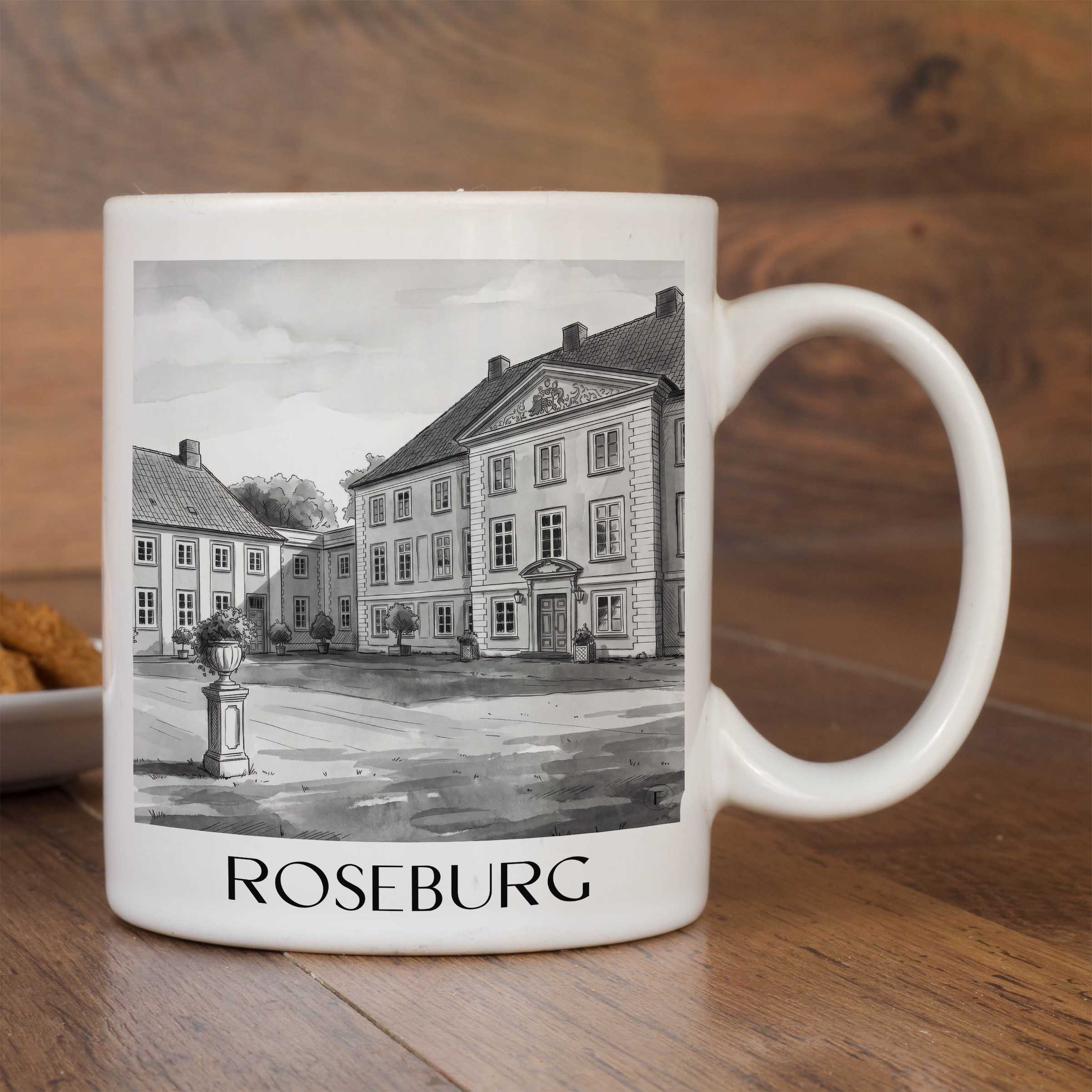 roseburg-schleswig-holstein-deutschland-kaffeebecher-aquarell-schwarz-weiss