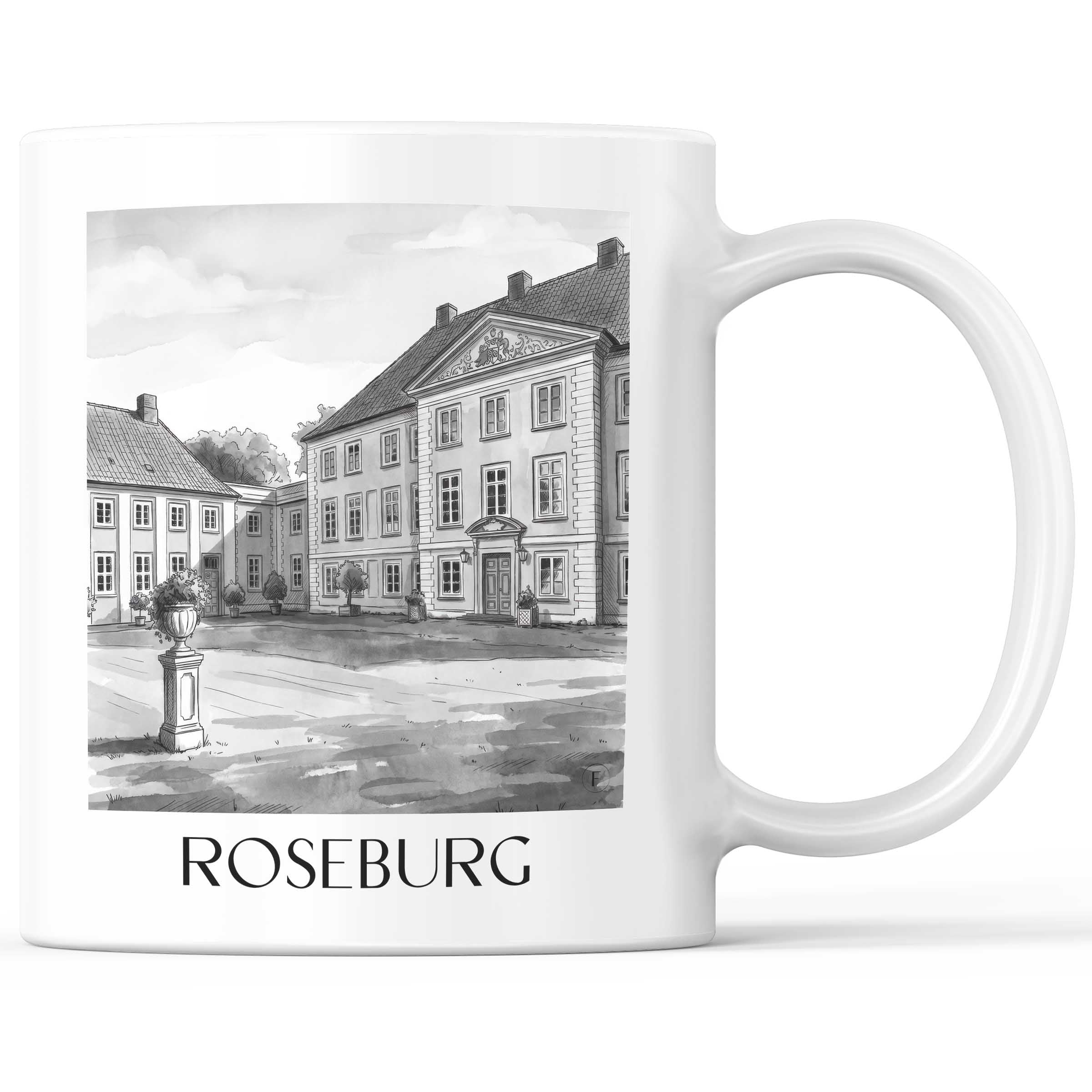 roseburg-schleswig-holstein-deutschland-kaffeebecher-aquarell-schwarz-weiss