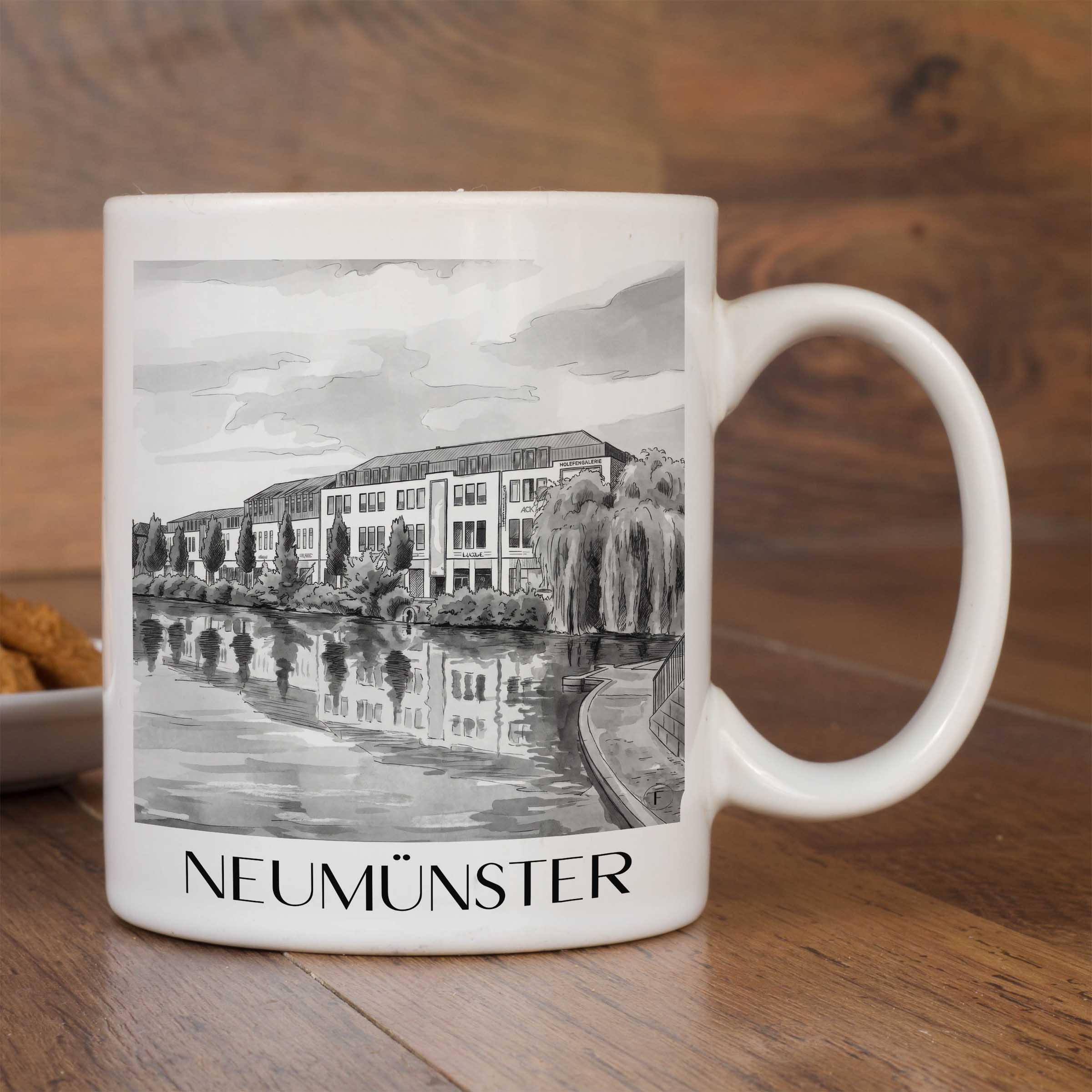 neumünster-schleswig-holstein-deutschland-kaffeebecher-aquarell-schwarz-weiss