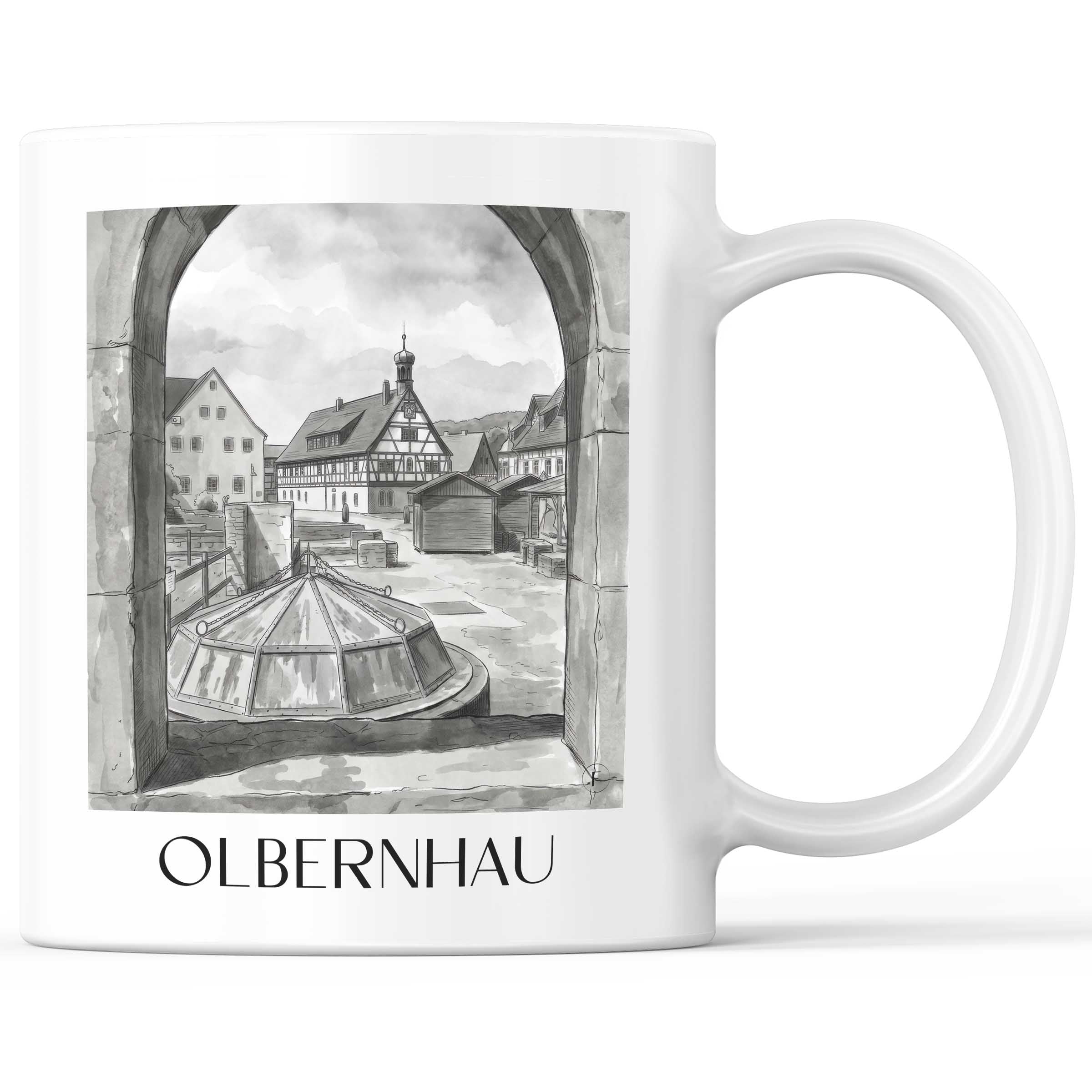 olbernhau-erzgebirge-deutschland-kaffeebecher-aquarell-schwarz-weiss