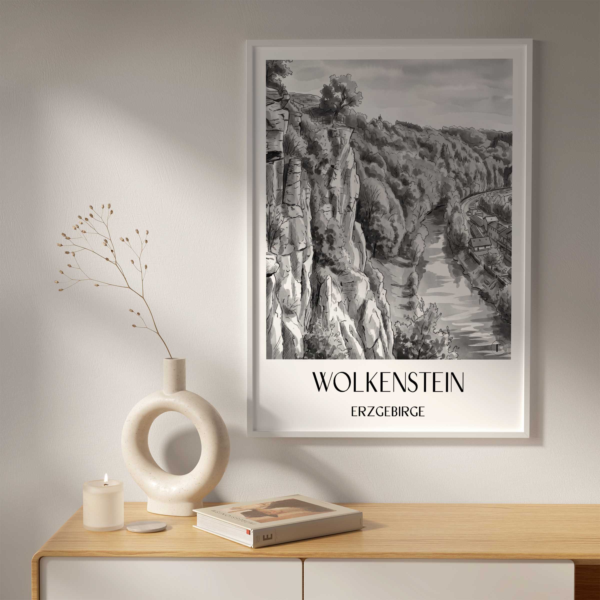 wolkenstein-erzgebirge-deutschland-poster-aquarell-schwarz-weiss