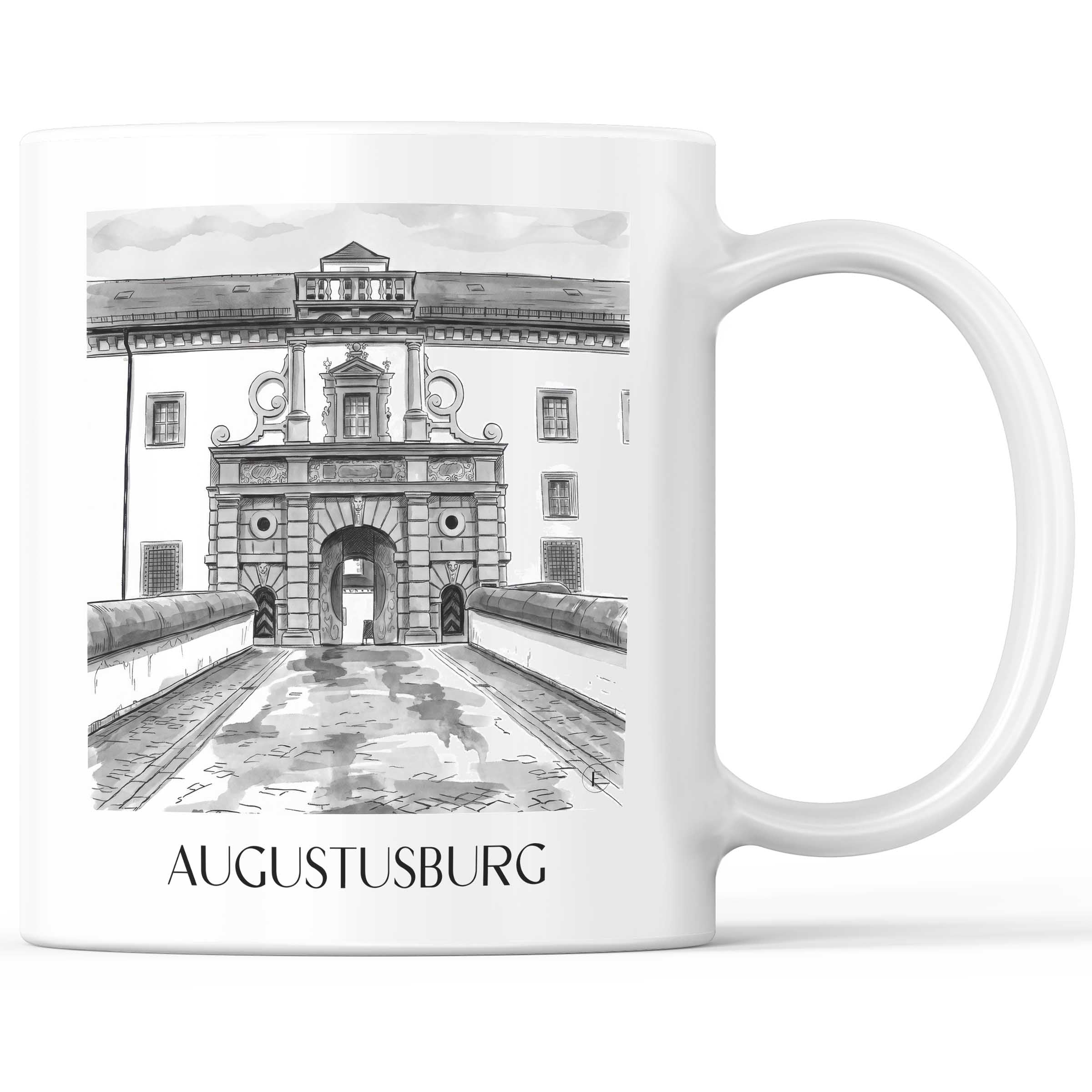 augustusburg-erzgebirge-deutschland-kaffeebecher-aquarell-schwarz-weiss