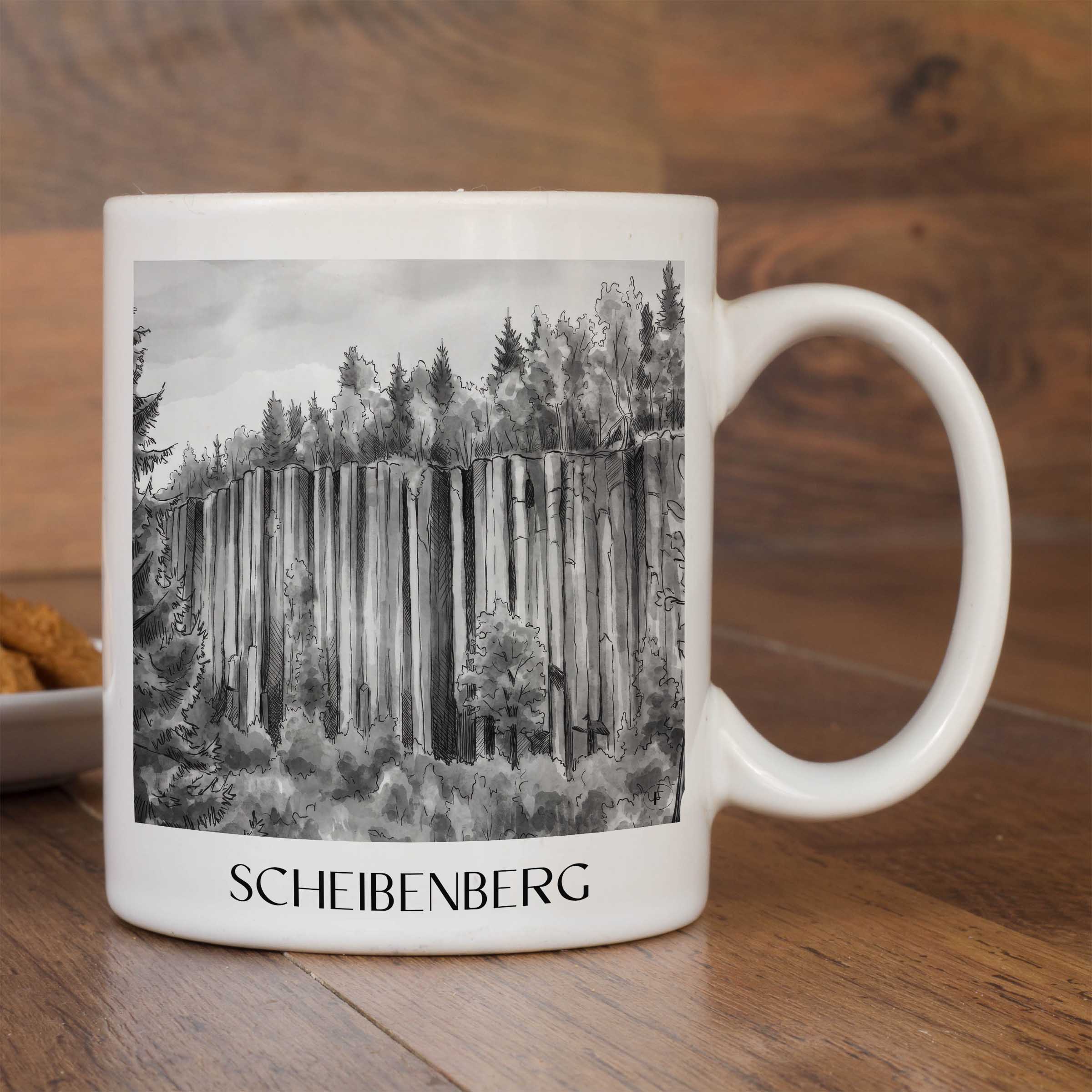 scheibenberg-erzgebirge-deutschland-kaffeebecher-aquarell-schwarz-weiss