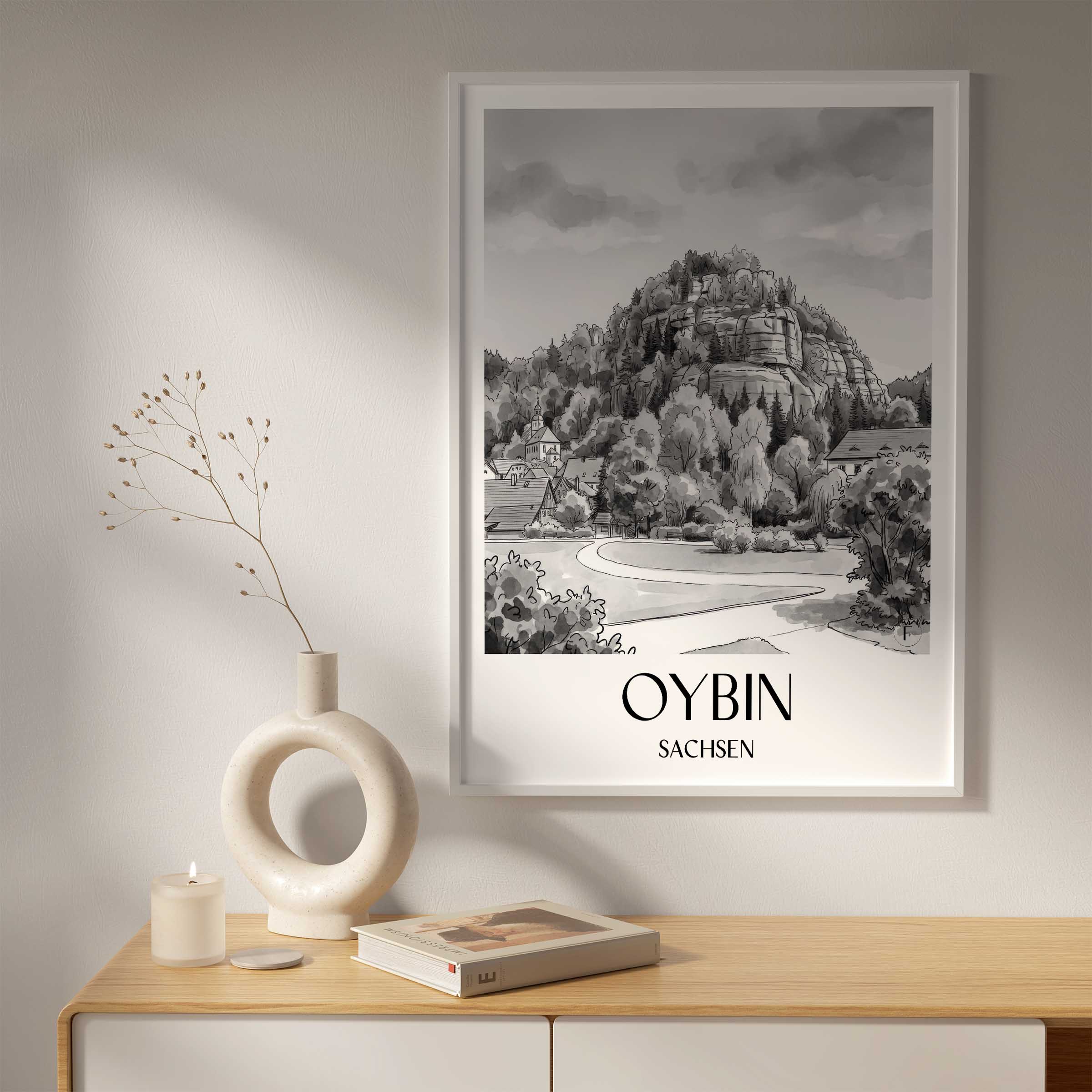 oybin-sachsen-deutschland-poster-aquarell-schwarz-weiss