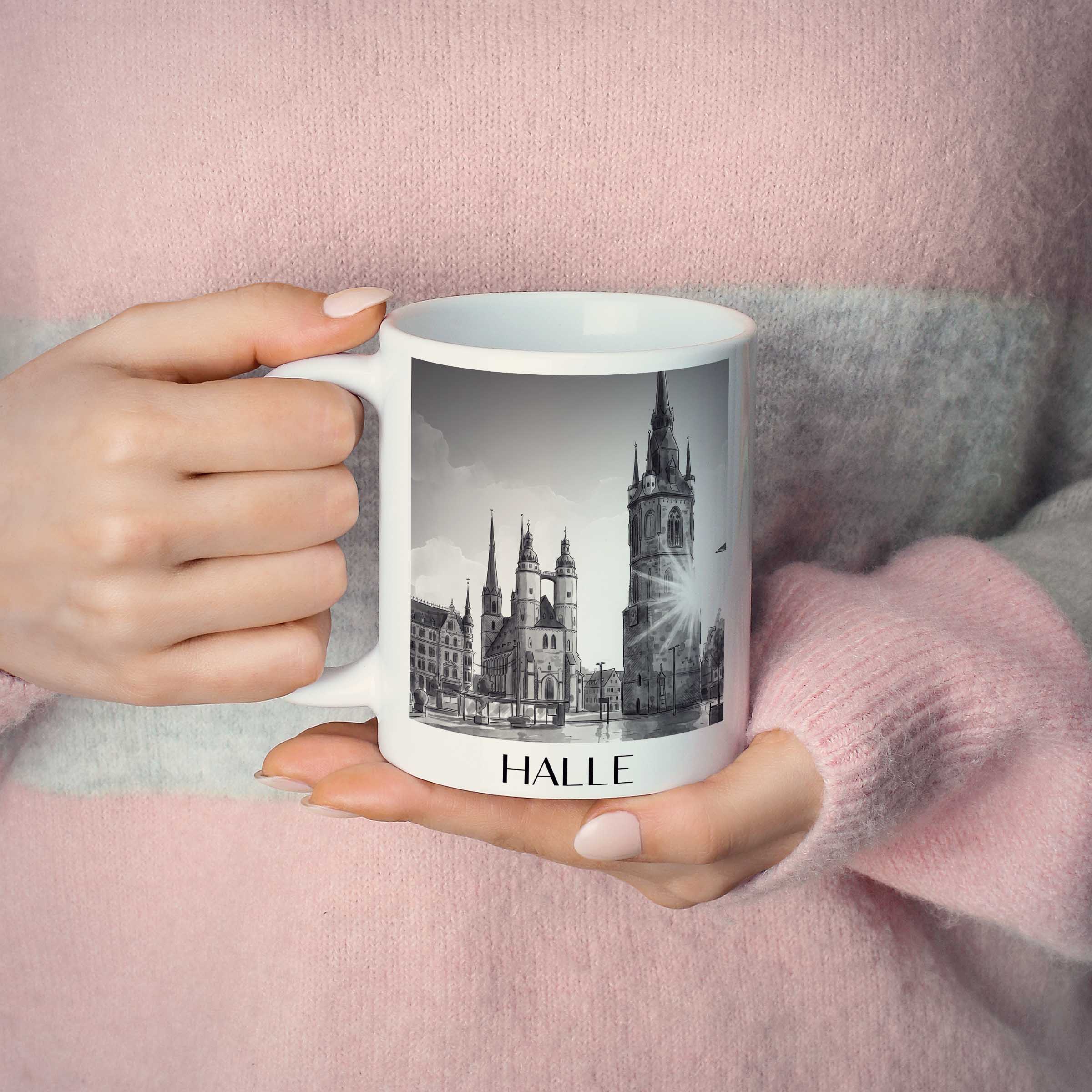 halle-sachsen-anhalt-deutschland-kaffeebecher-aquarell-schwarz-weiss