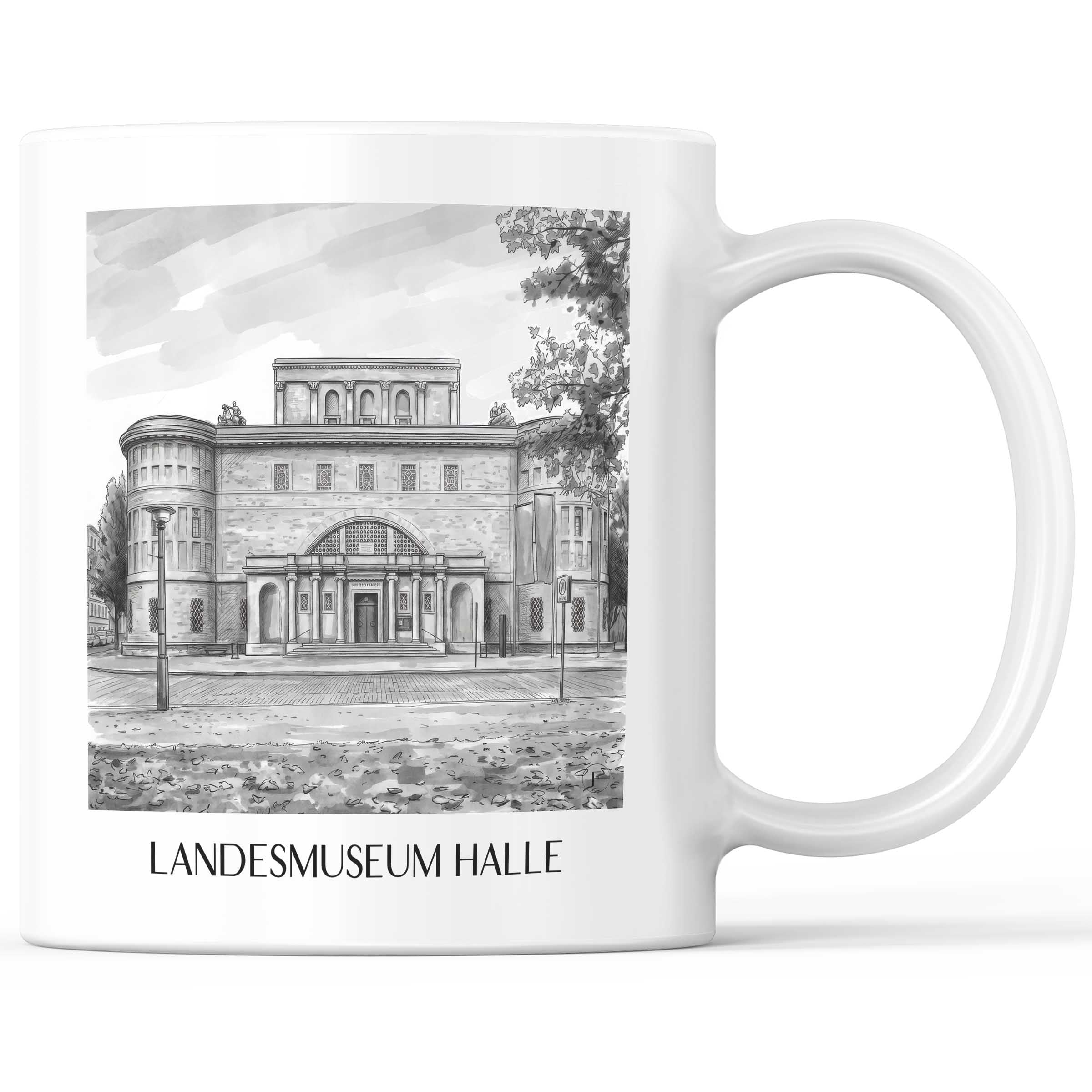 landesmuseum-halle-deutschland-kaffeebecher-aquarell-schwarz-weiss