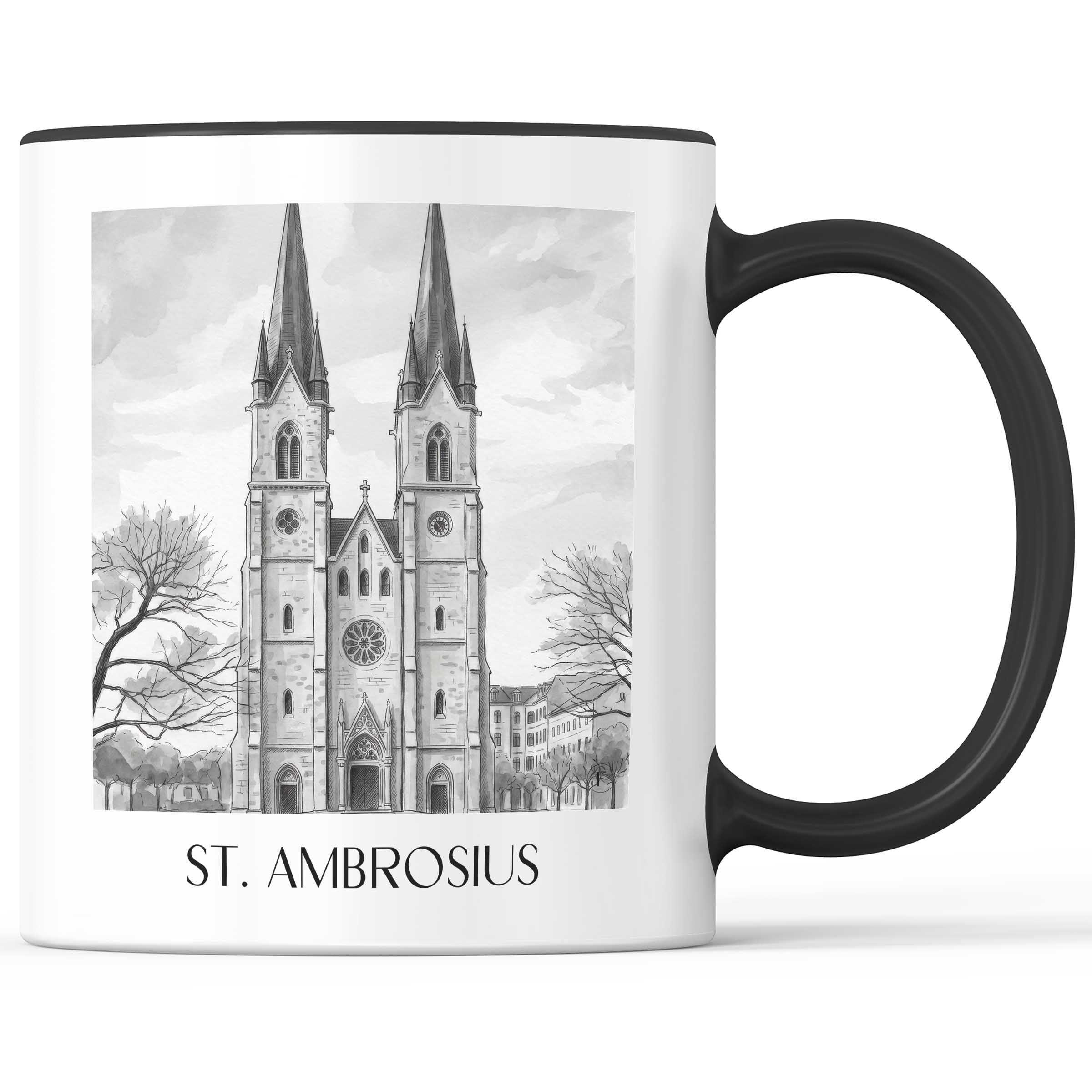 st.-ambrosius-magdeburg-deutschland-kaffeebecher-aquarell-schwarz-weiss