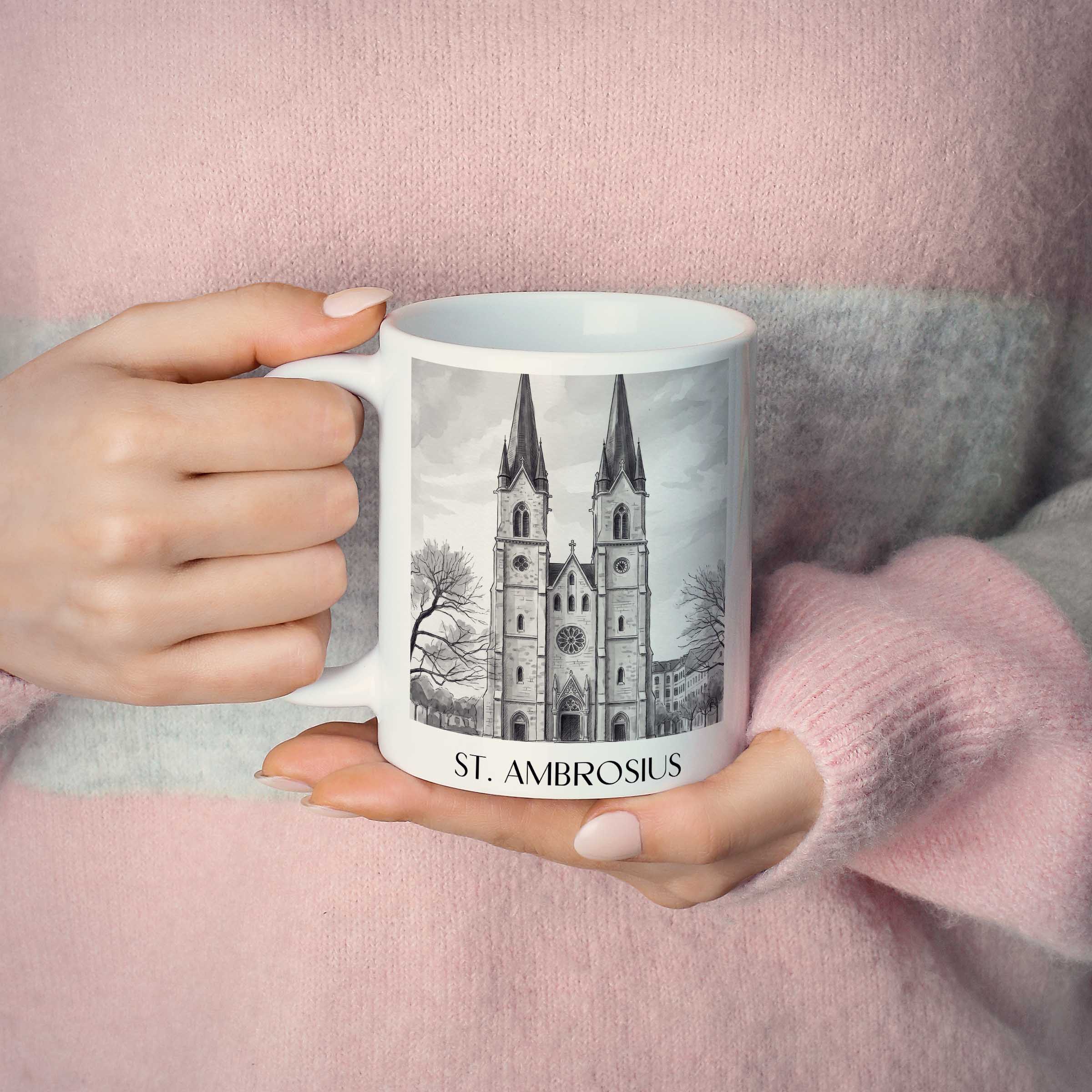 st.-ambrosius-magdeburg-deutschland-kaffeebecher-aquarell-schwarz-weiss