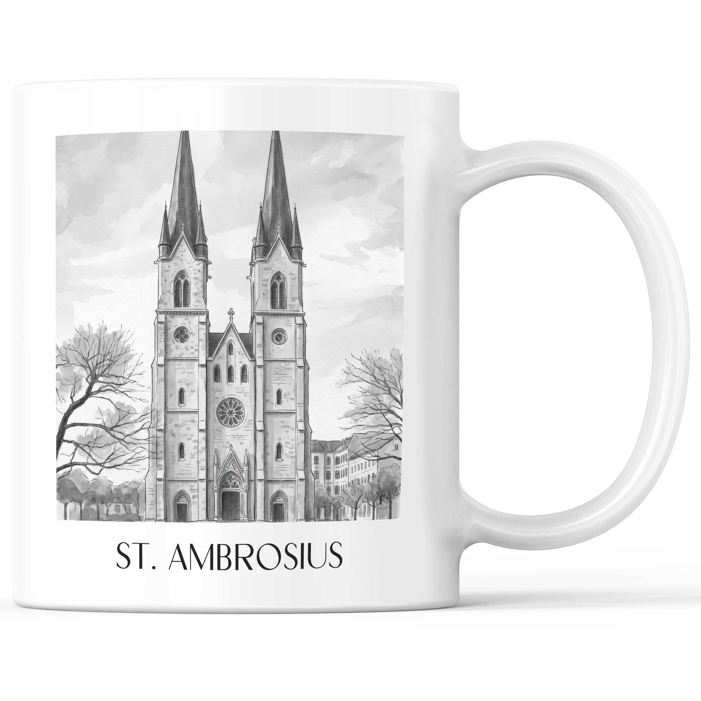 st.-ambrosius-magdeburg-deutschland-kaffeebecher-aquarell-schwarz-weiss