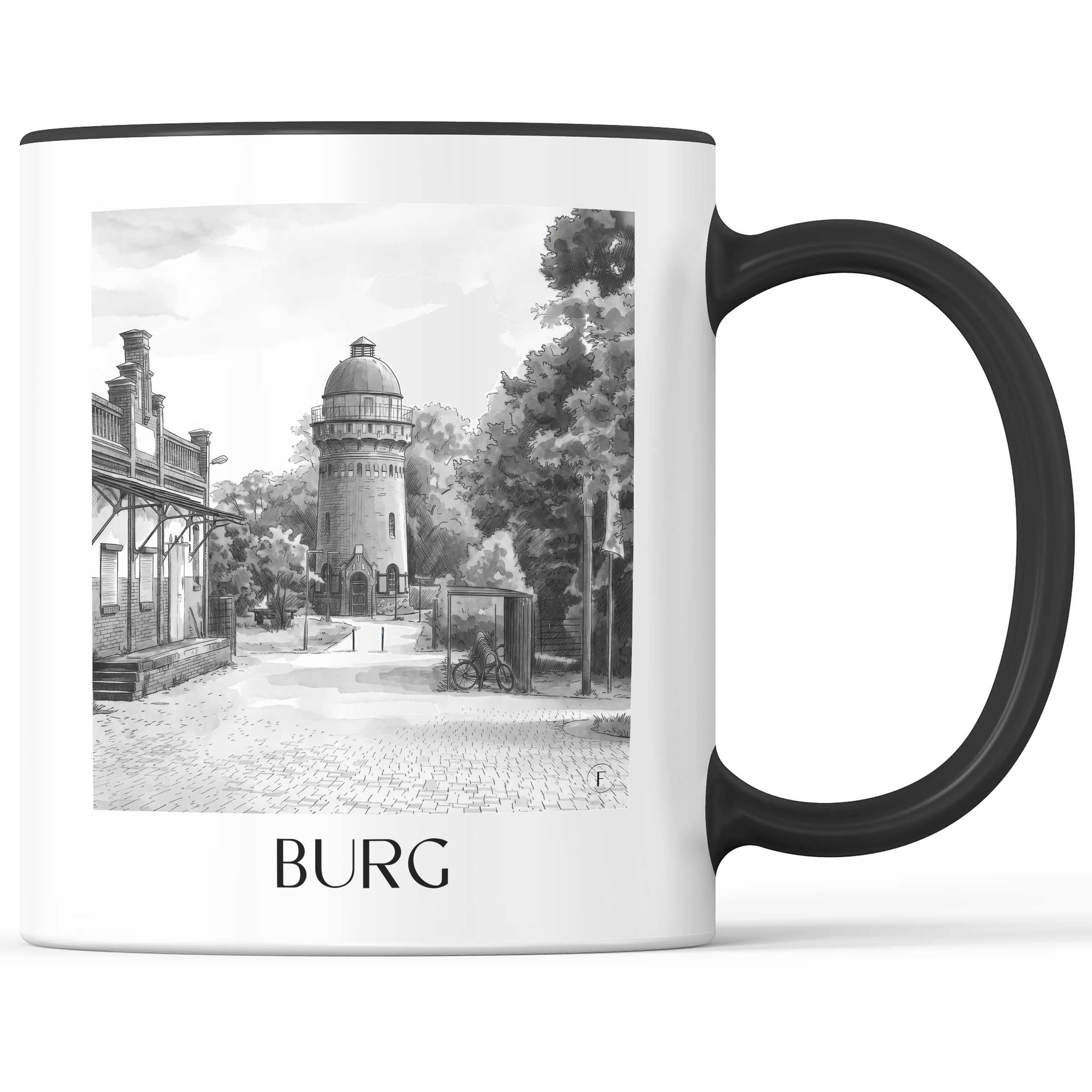 burg-magdeburg-deutschland-kaffeebecher-aquarell-schwarz-weiss
