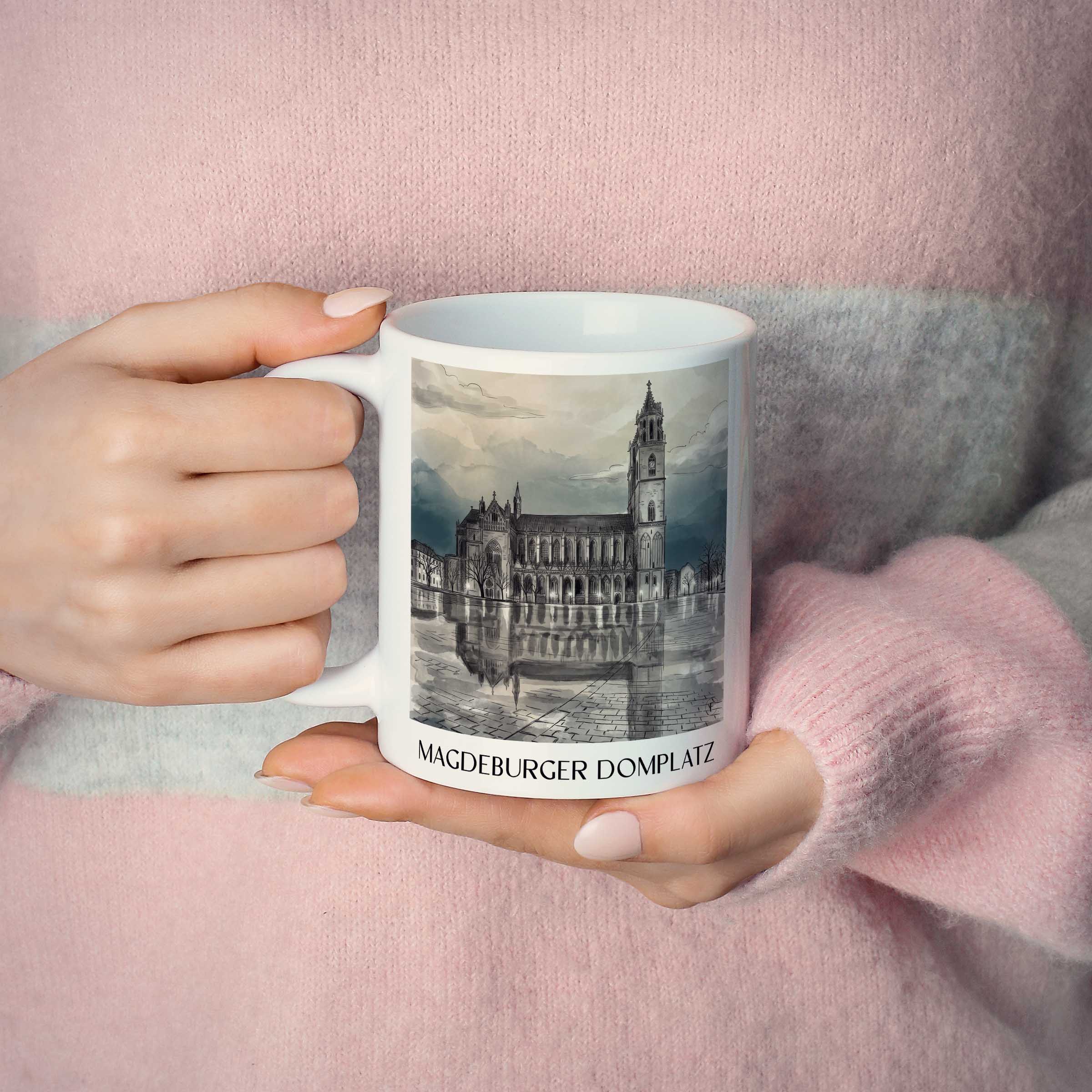 domplatz-magdeburg-deutschland-kaffeebecher-aquarell-schwarz-weiss