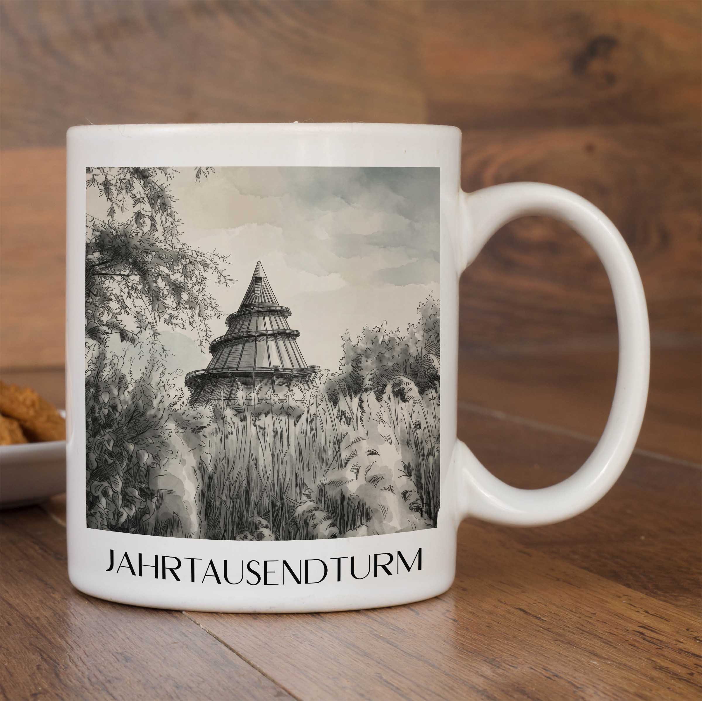 jahrtausendturm-magdeburg-deutschland-kaffeebecher-aquarell-schwarz-weiss