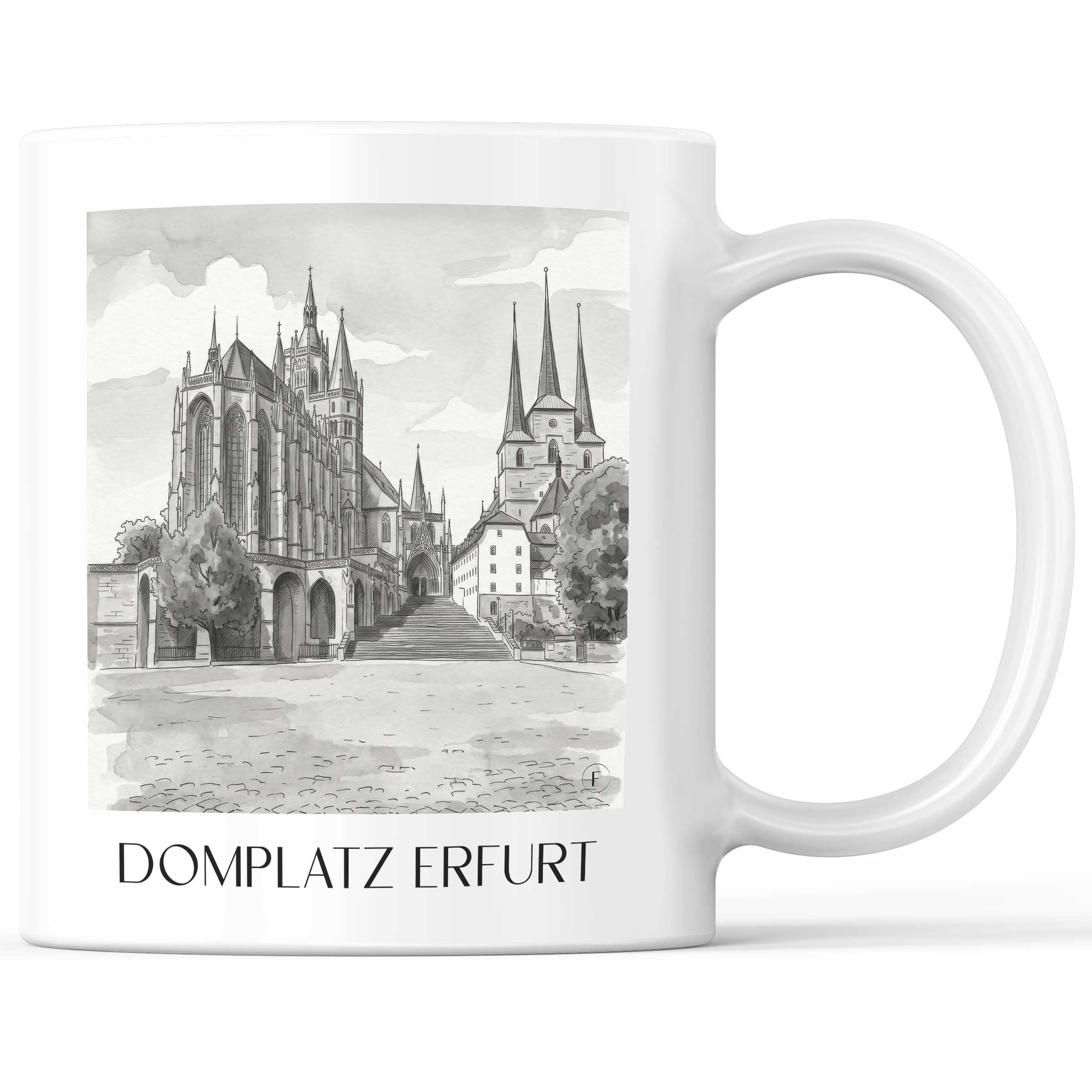 domplatz-erfurt-deutschland-kaffeebecher-aquarell-schwarz-weiss