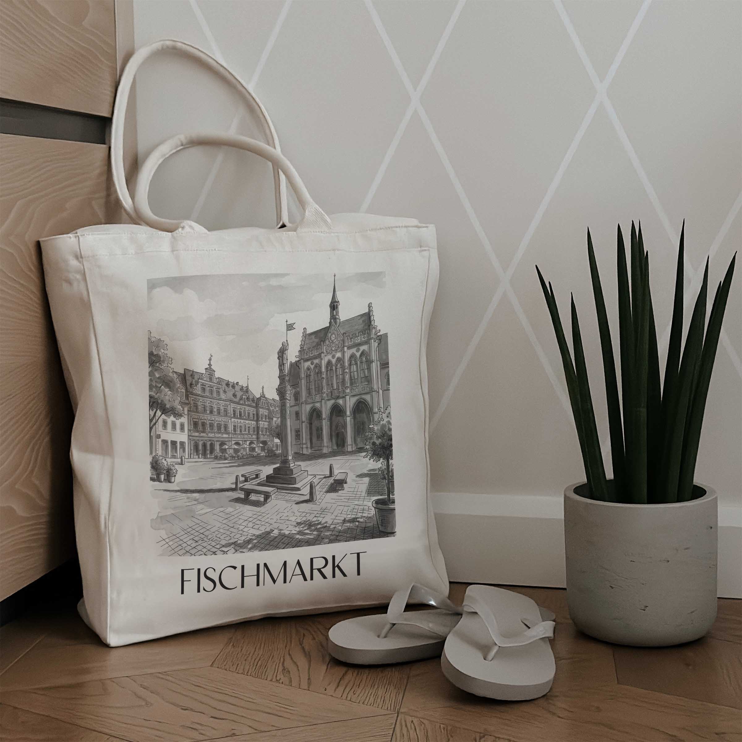 fischmarkt-erfurt-deutschland-einkaufstasche-aquarell-schwarz-weiss