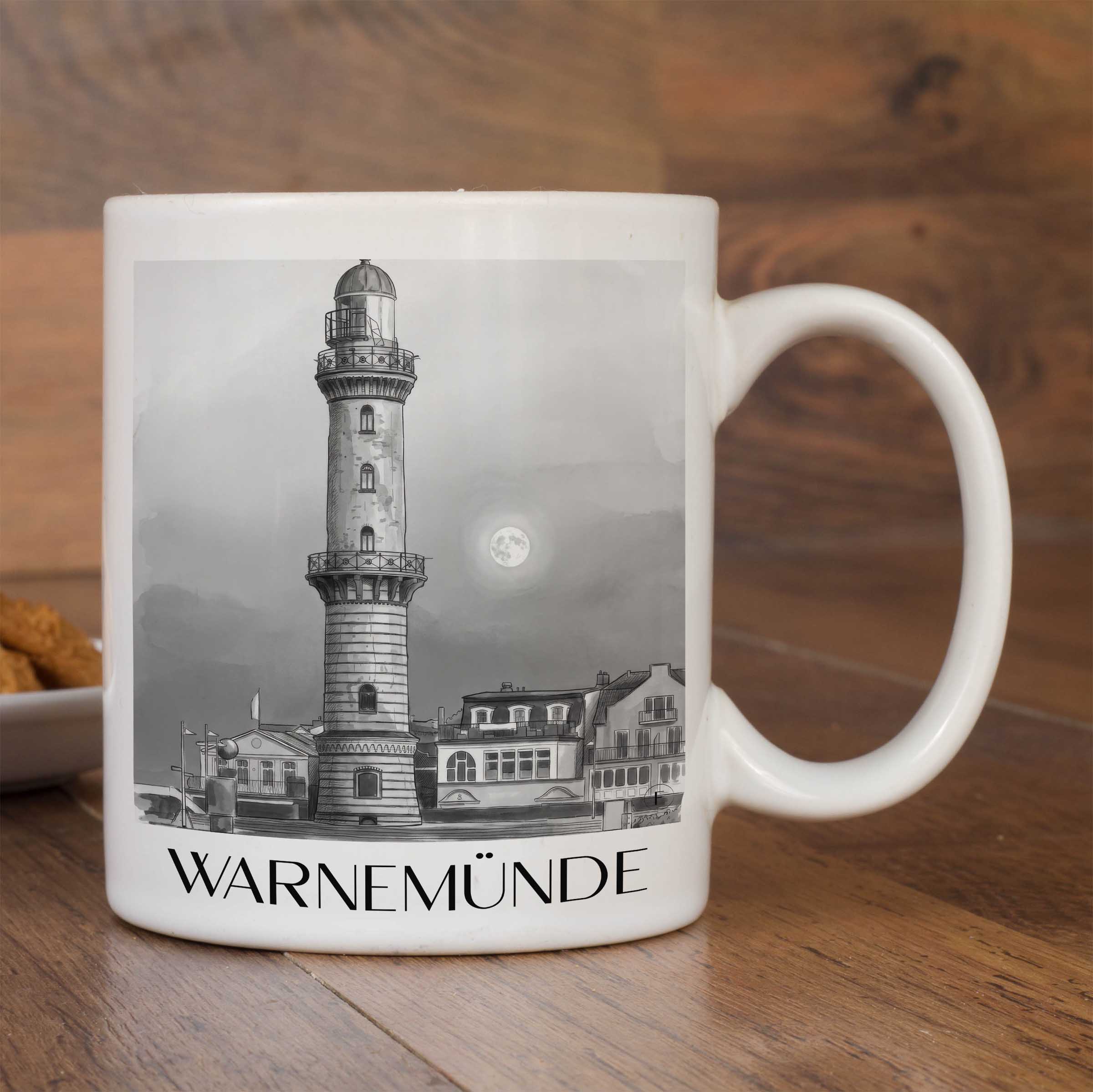 warnemünde-rostock-deutschland-kaffeebecher-aquarell-schwarz-weiss