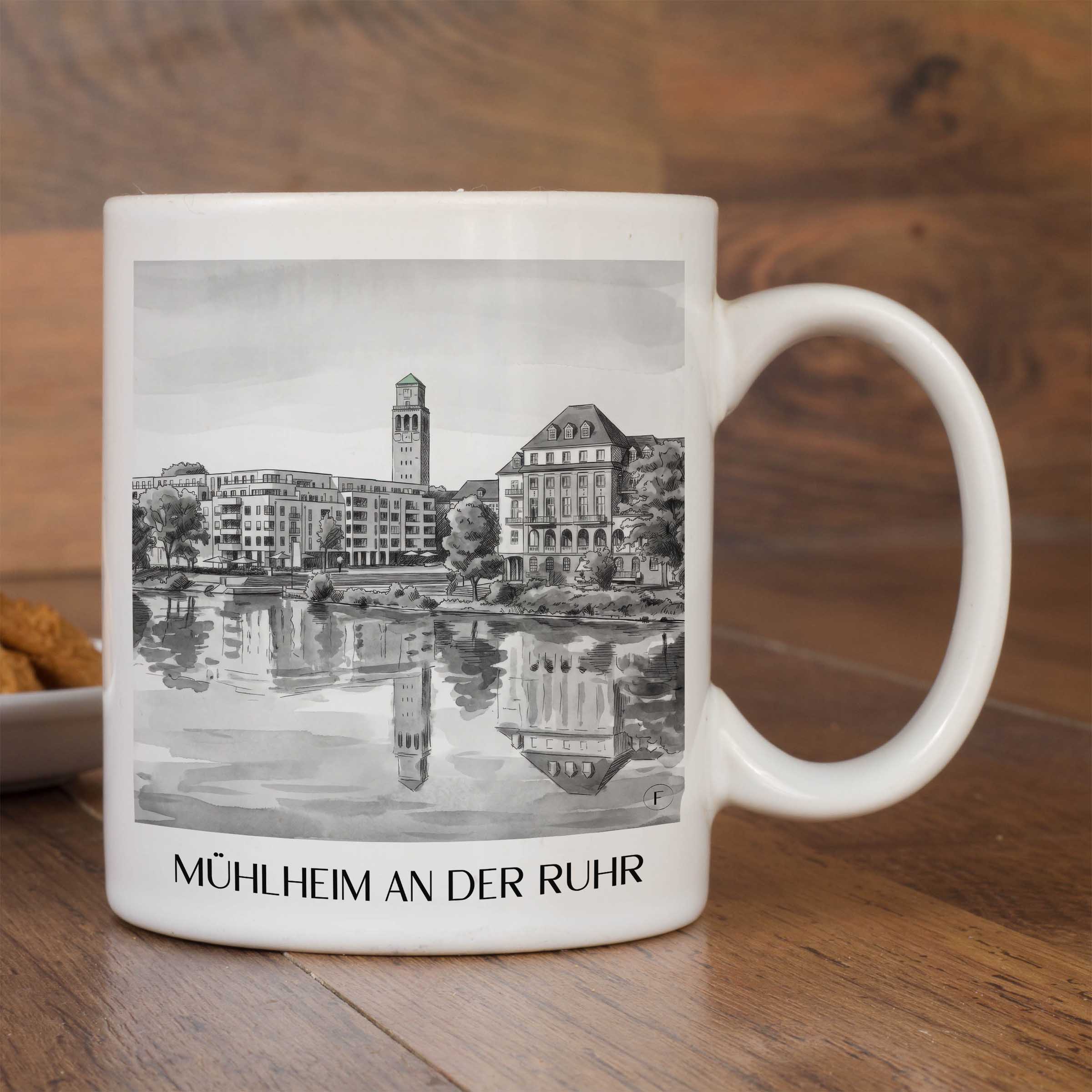mühlheim-an-der-ruhr-ruhrgebiet-deutschland-kaffeebecher-aquarell-schwarz-weiss
